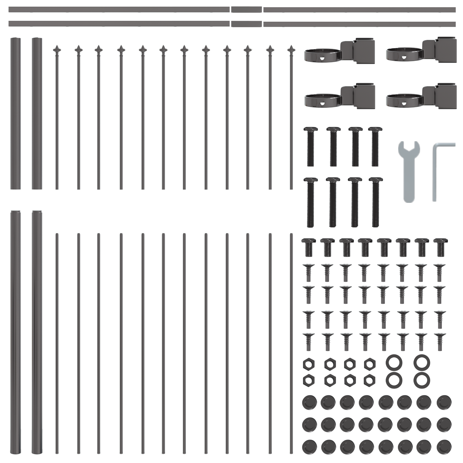 Gray Garden Fence with Spear Top 8.5x1.5 m Steel - Image 5