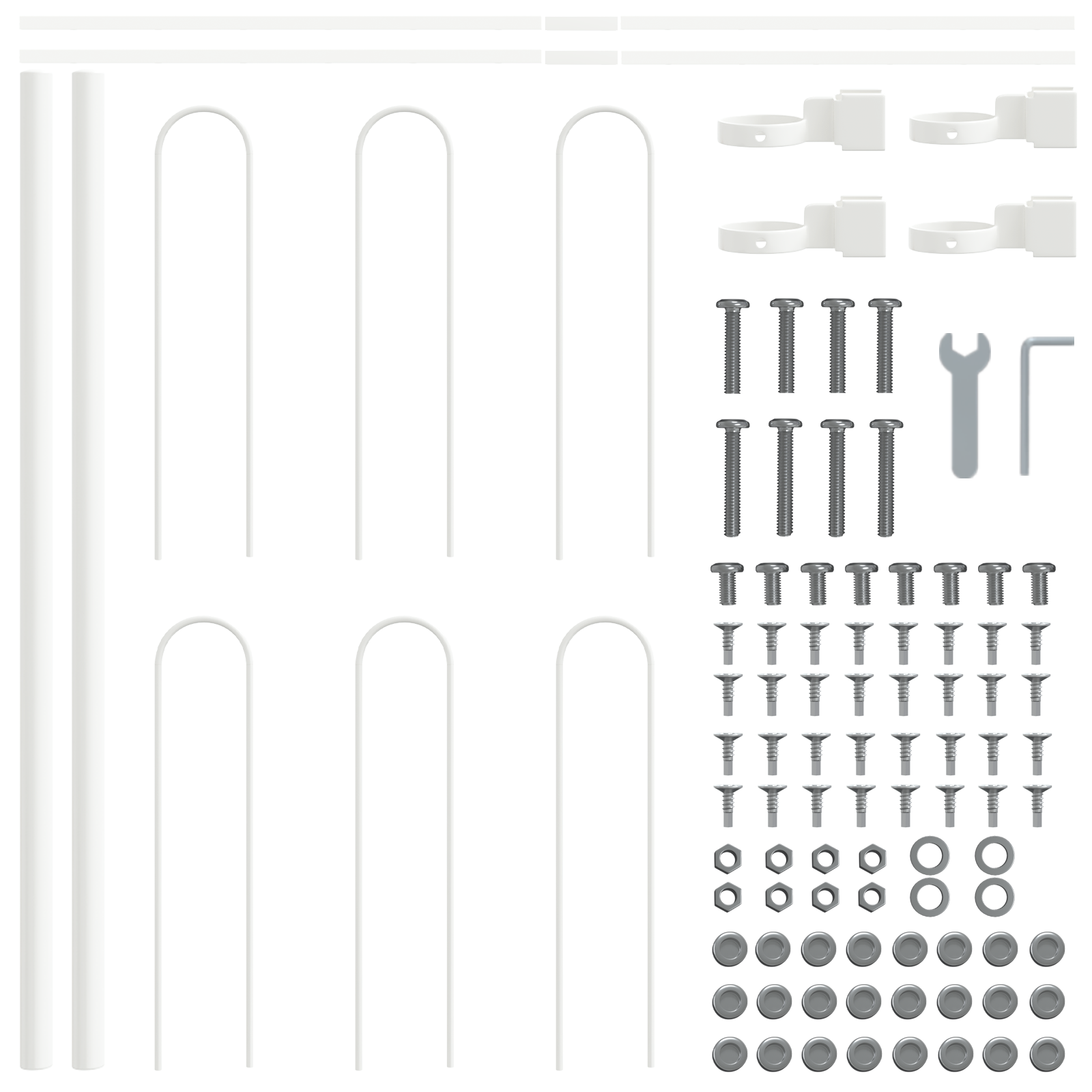 Garden Fence with Hoop Top White 11,9x0,6 m Steel - Image 5