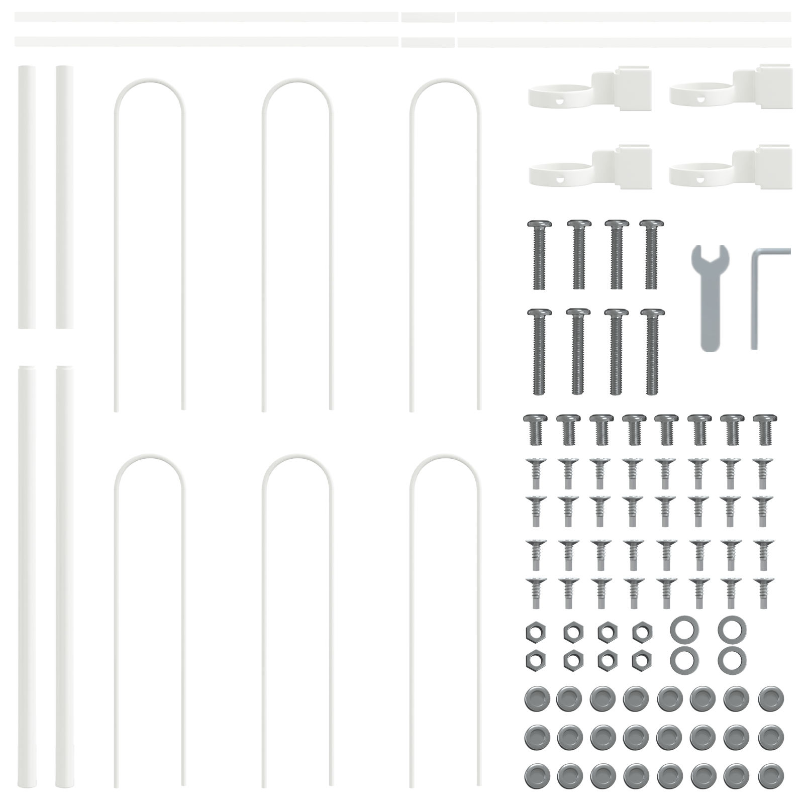 White Garden Fence with Hoop Top, 11.9x0.8 m, Made of Steel - Image 5