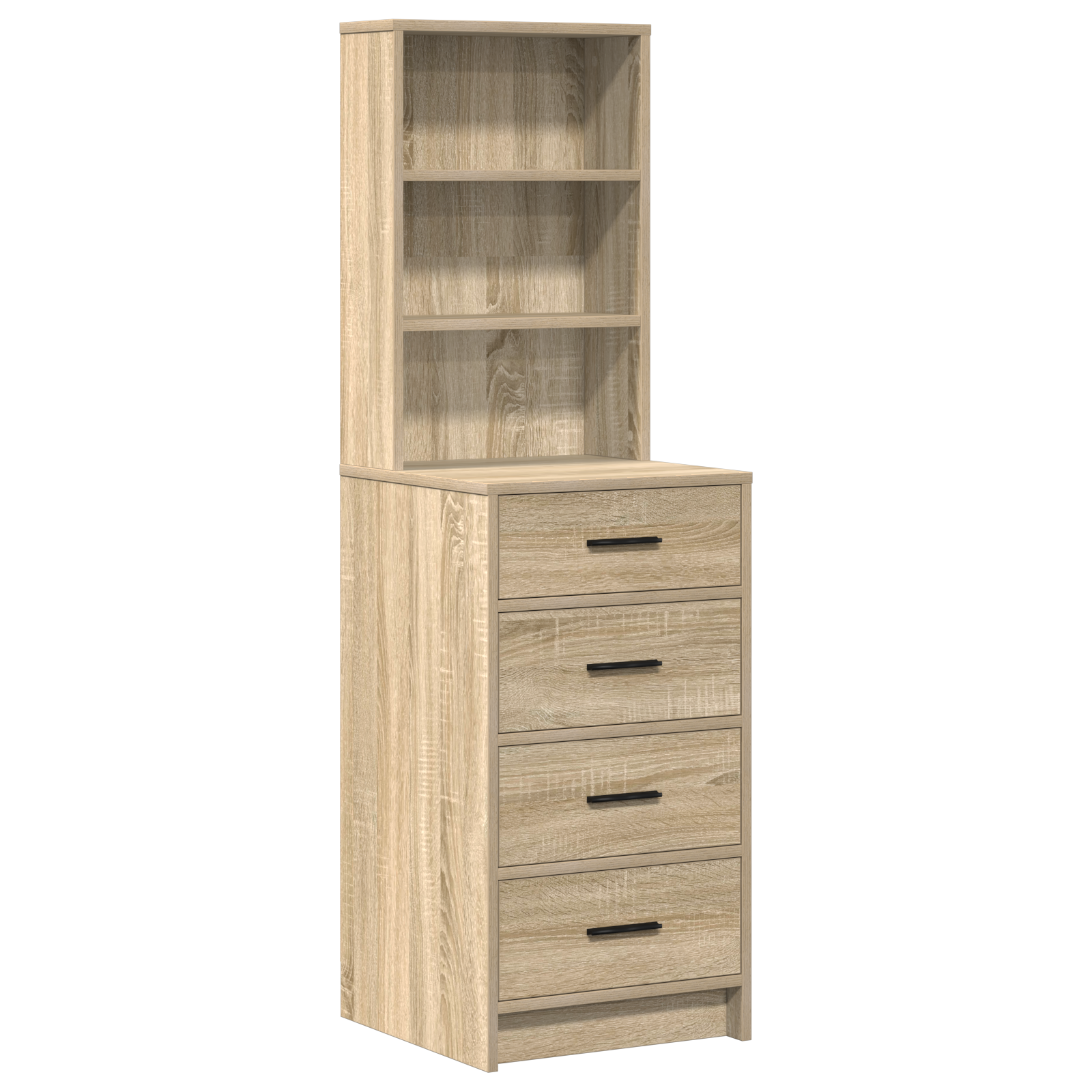 2 Piece Dressing Table Set with LED Sonoma Oak Engineered Wood - Image 5