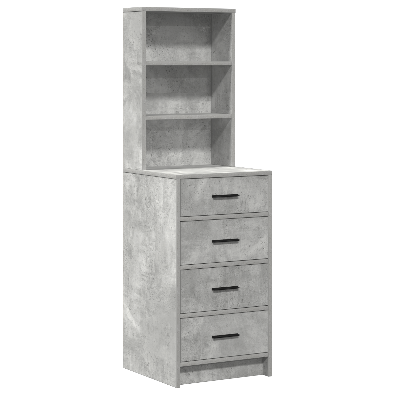 2 Piece Dressing Table Set with LED Concrete Grey Engineered Wood - Image 5