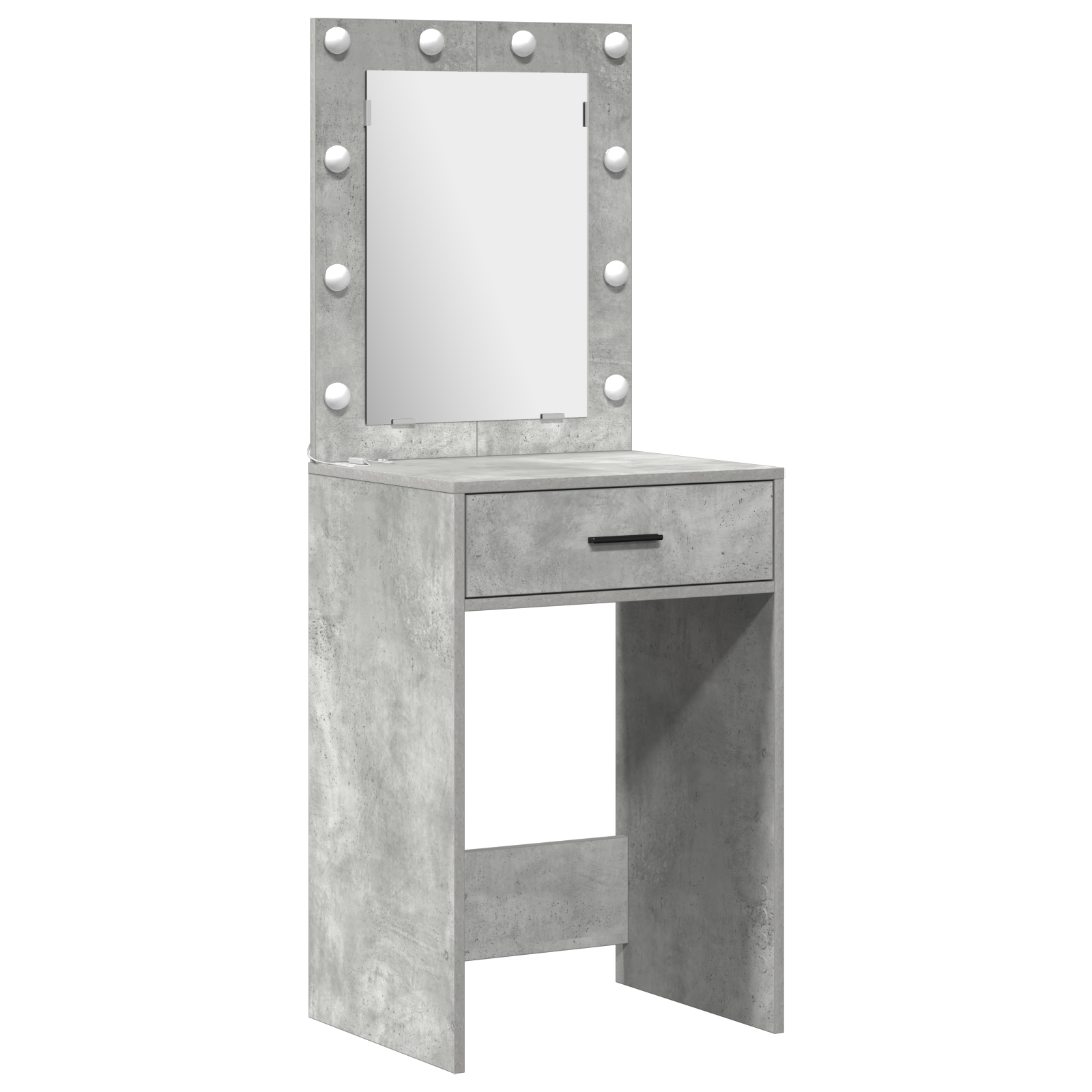 3-Piece Dressing Table Set with LED - Concrete Grey Engineered Wood - Image 4