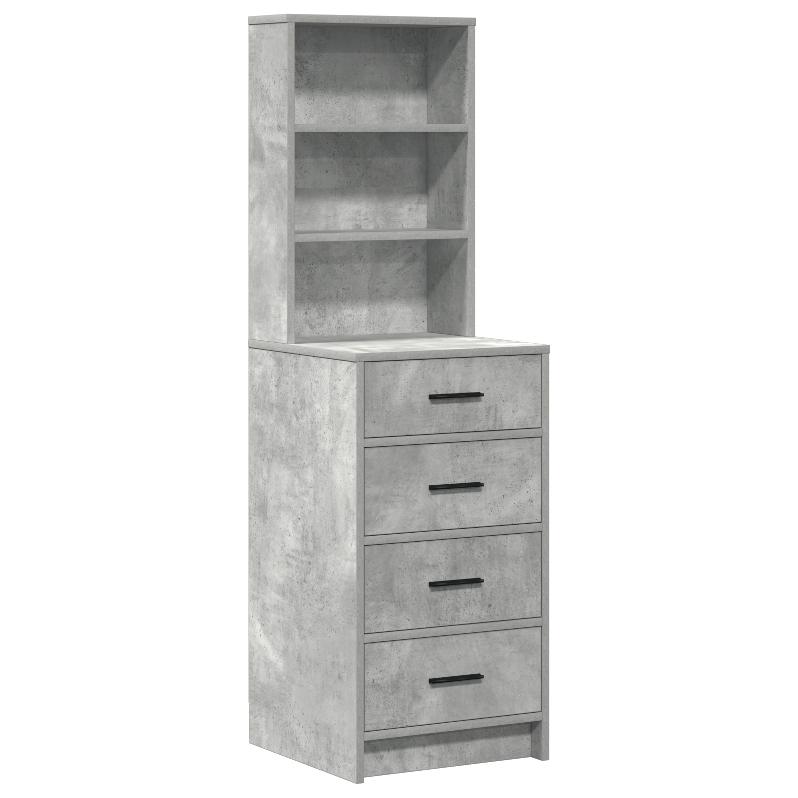 3-Piece Dressing Table Set with LED - Concrete Grey Engineered Wood - Image 5