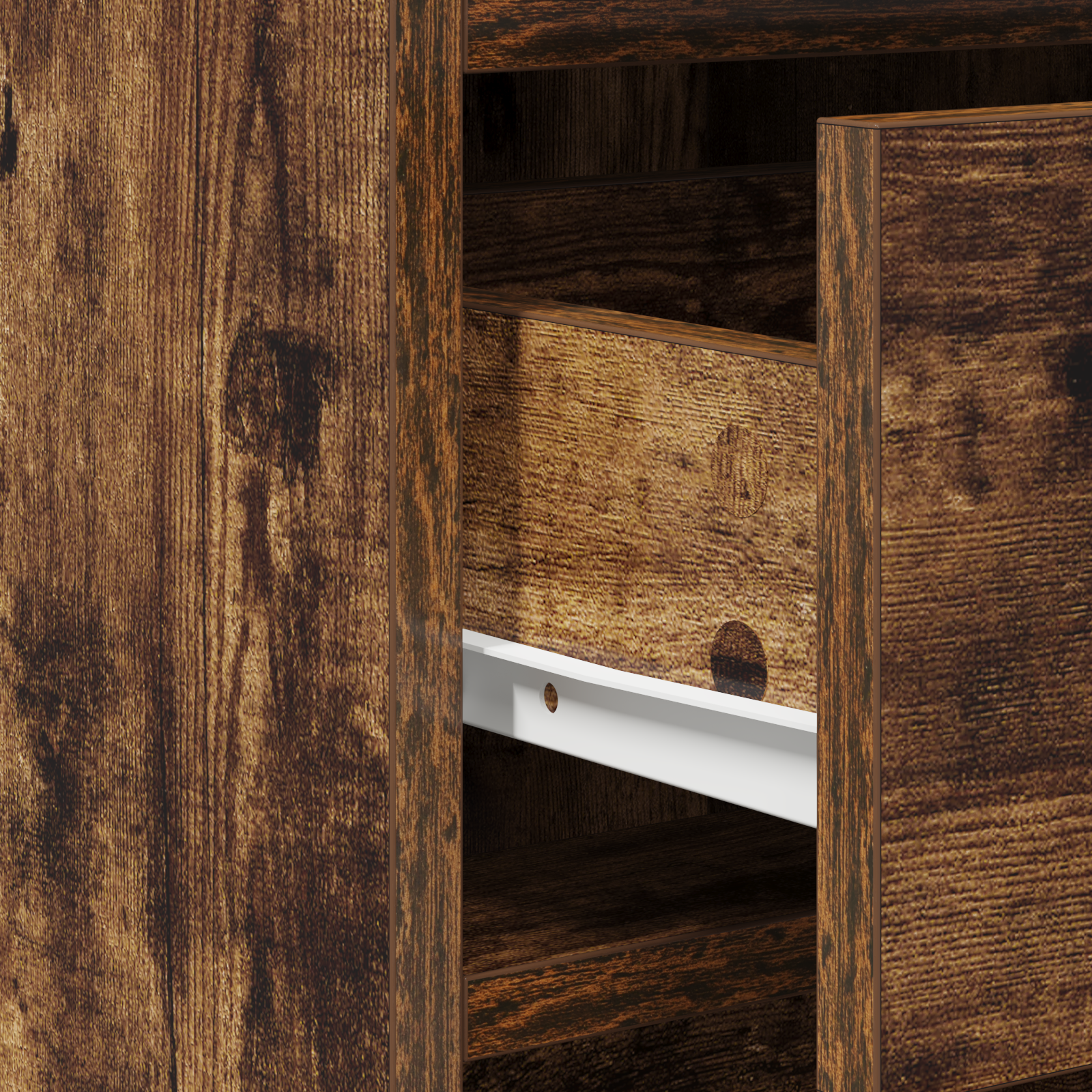 2 Piece Dressing Table Set with LED Smoked Oak Engineered Wood - Image 9