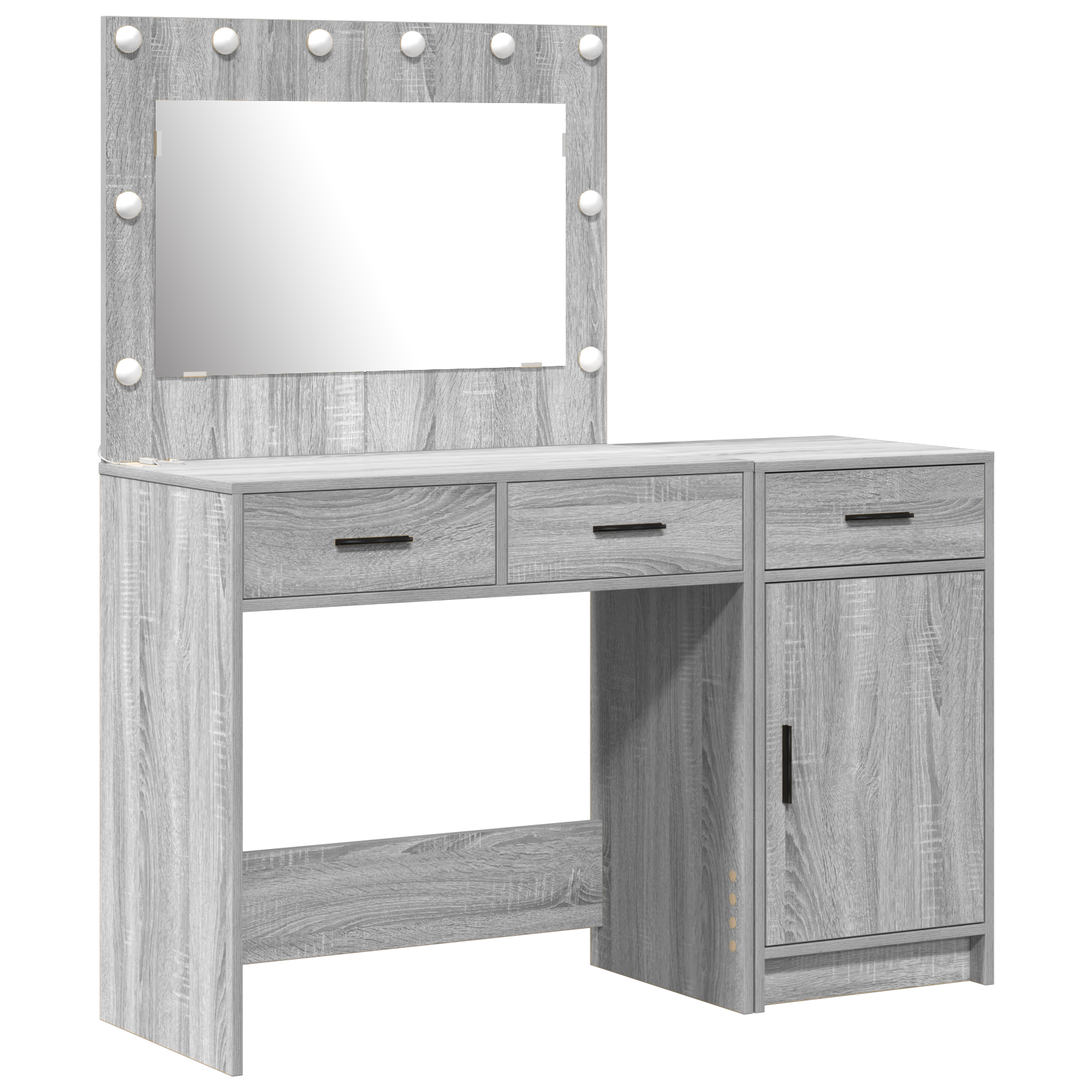 2-Piece Dressing Table Set with LED - Grey Sonoma Engineered Wood - Image 2