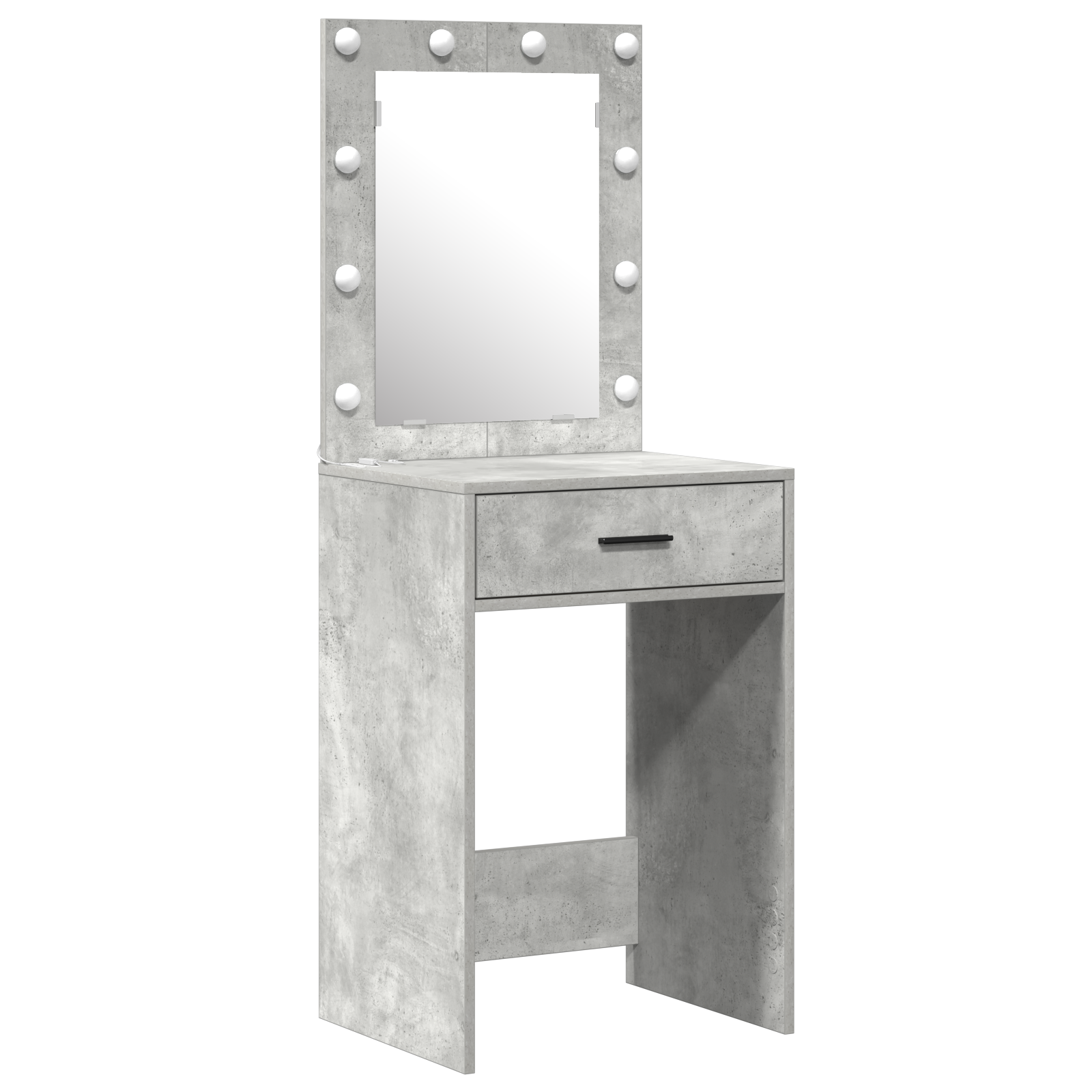 2-Piece Dressing Table Set with LED in Concrete Grey Engineered Wood - Image 4