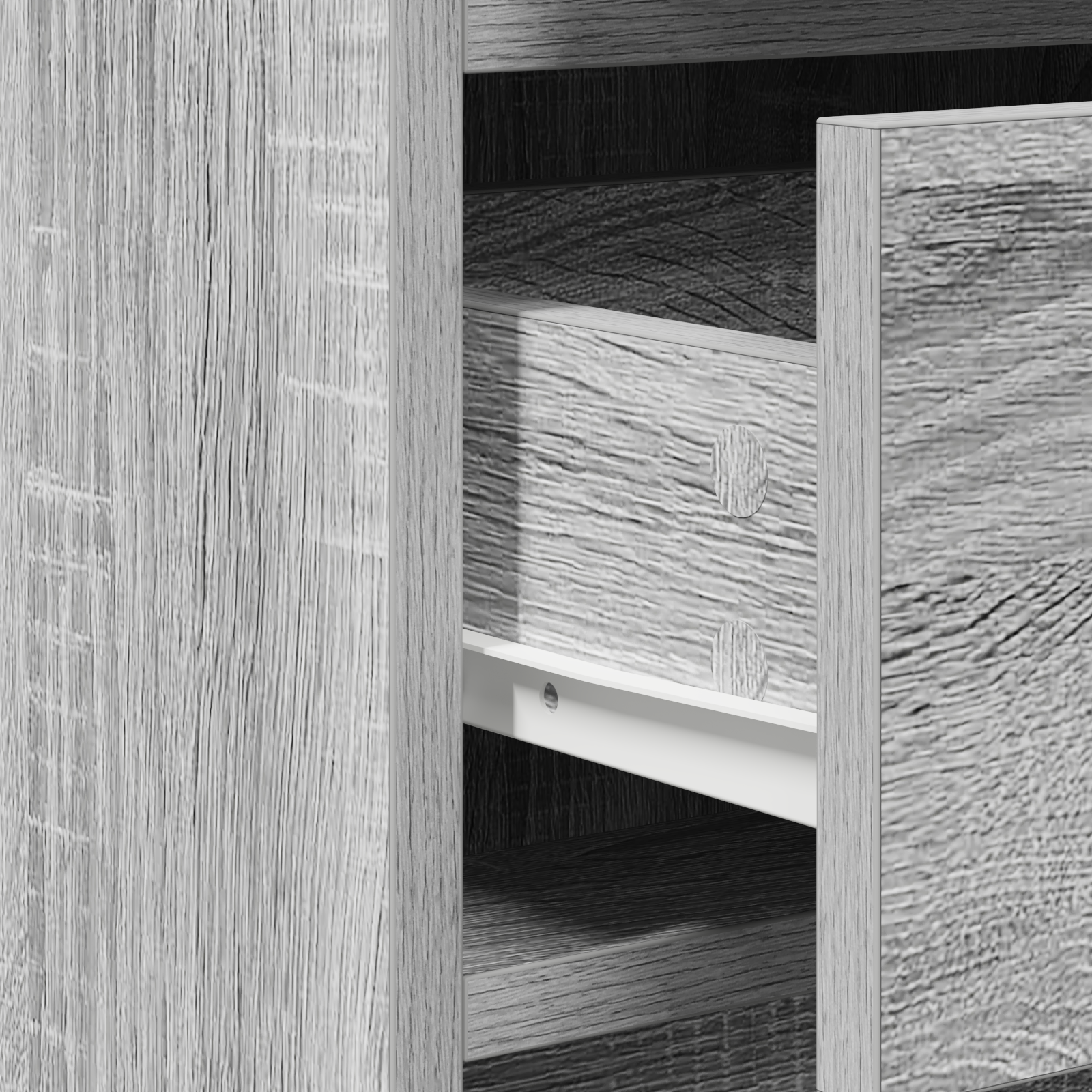 2-Piece Dressing Table Set with LED in Grey Sonoma Engineered Wood - Image 9