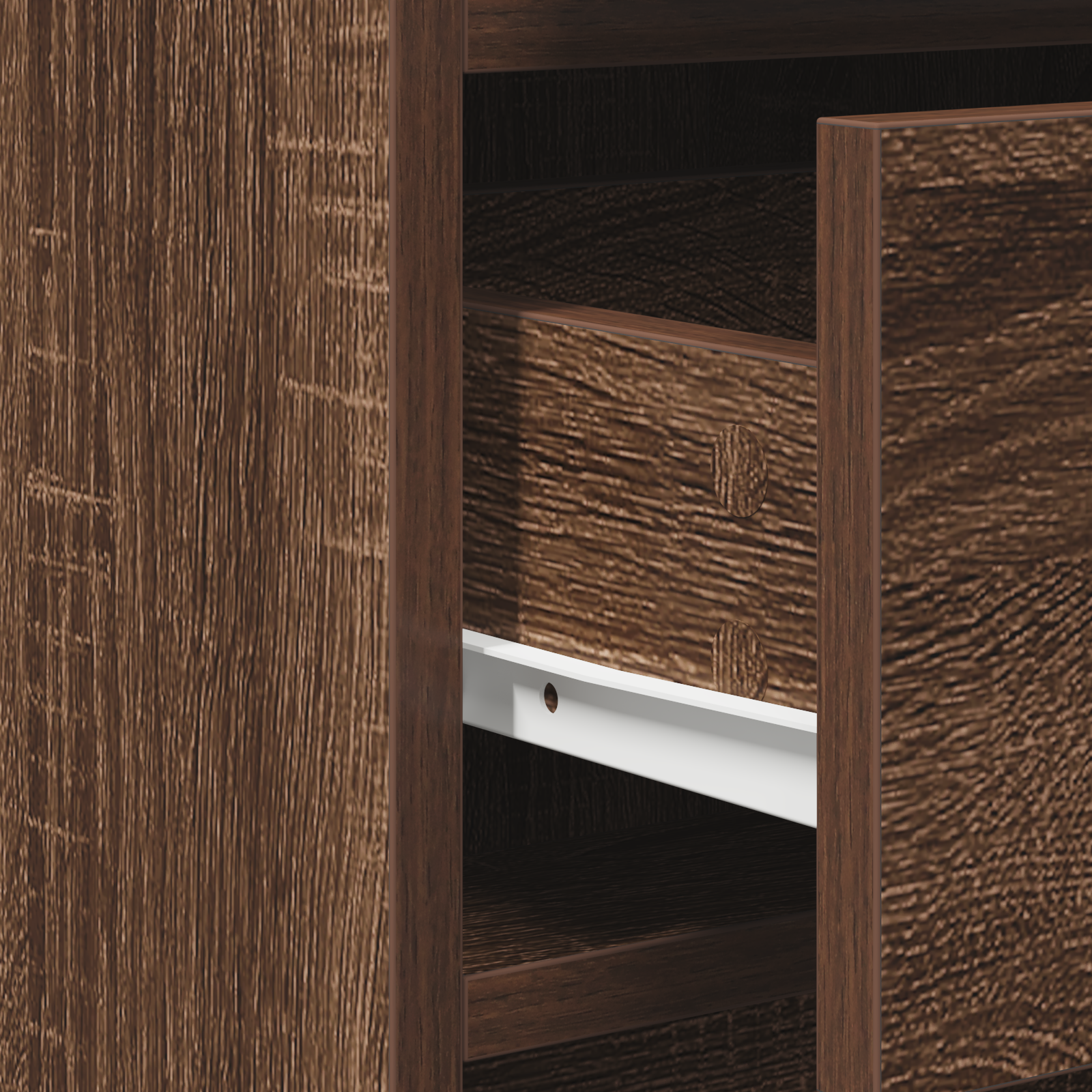 2-Piece Dressing Table Set with LED - Black Oak Engineered Wood - Image 9