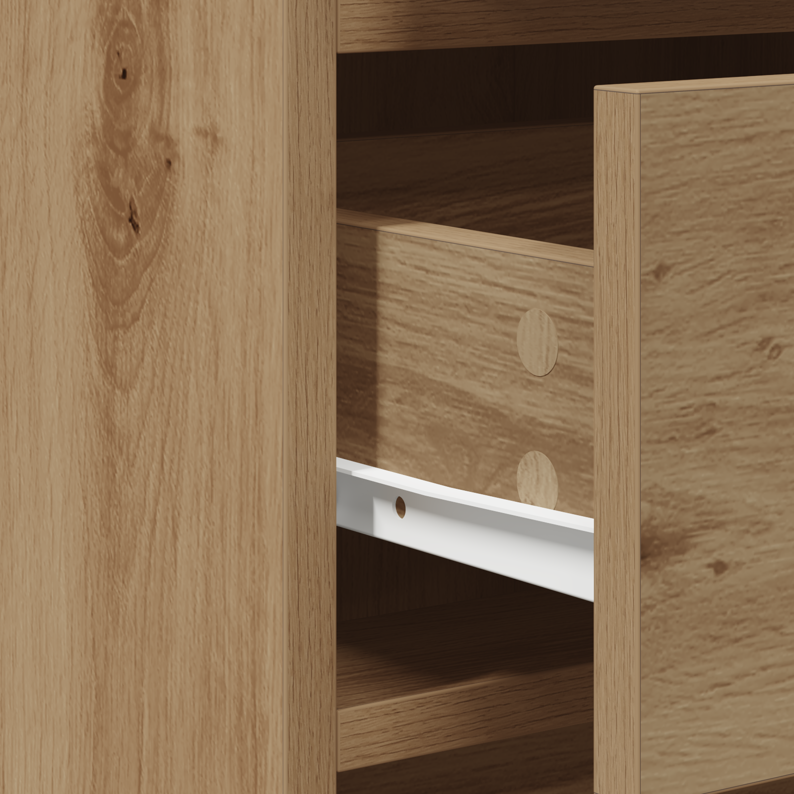 2-Piece Dressing Table Set with LED in Artisan Oak Engineered Wood - Image 9