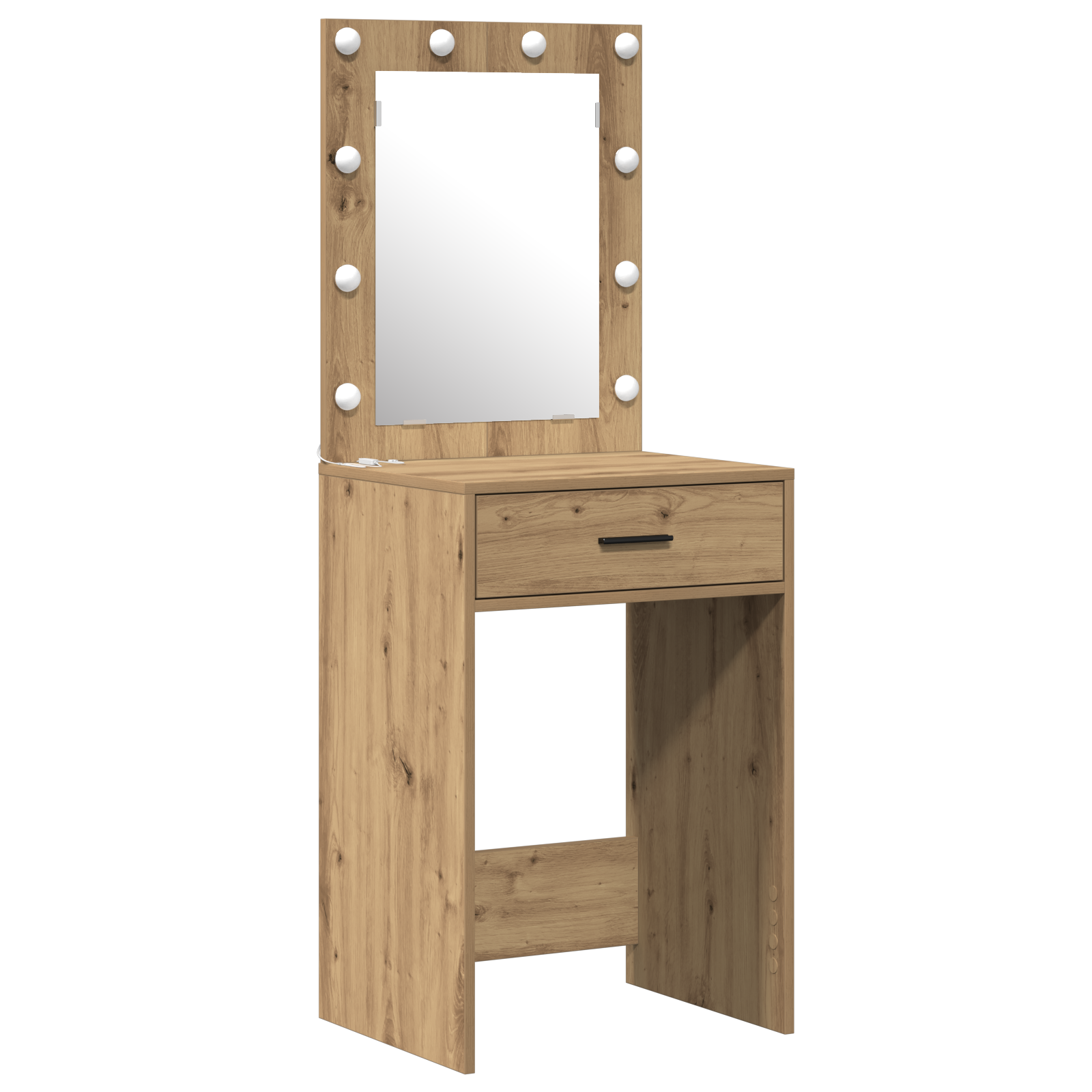 2-Piece Dressing Table Set with LED in Artisan Oak Engineered Wood - Image 4