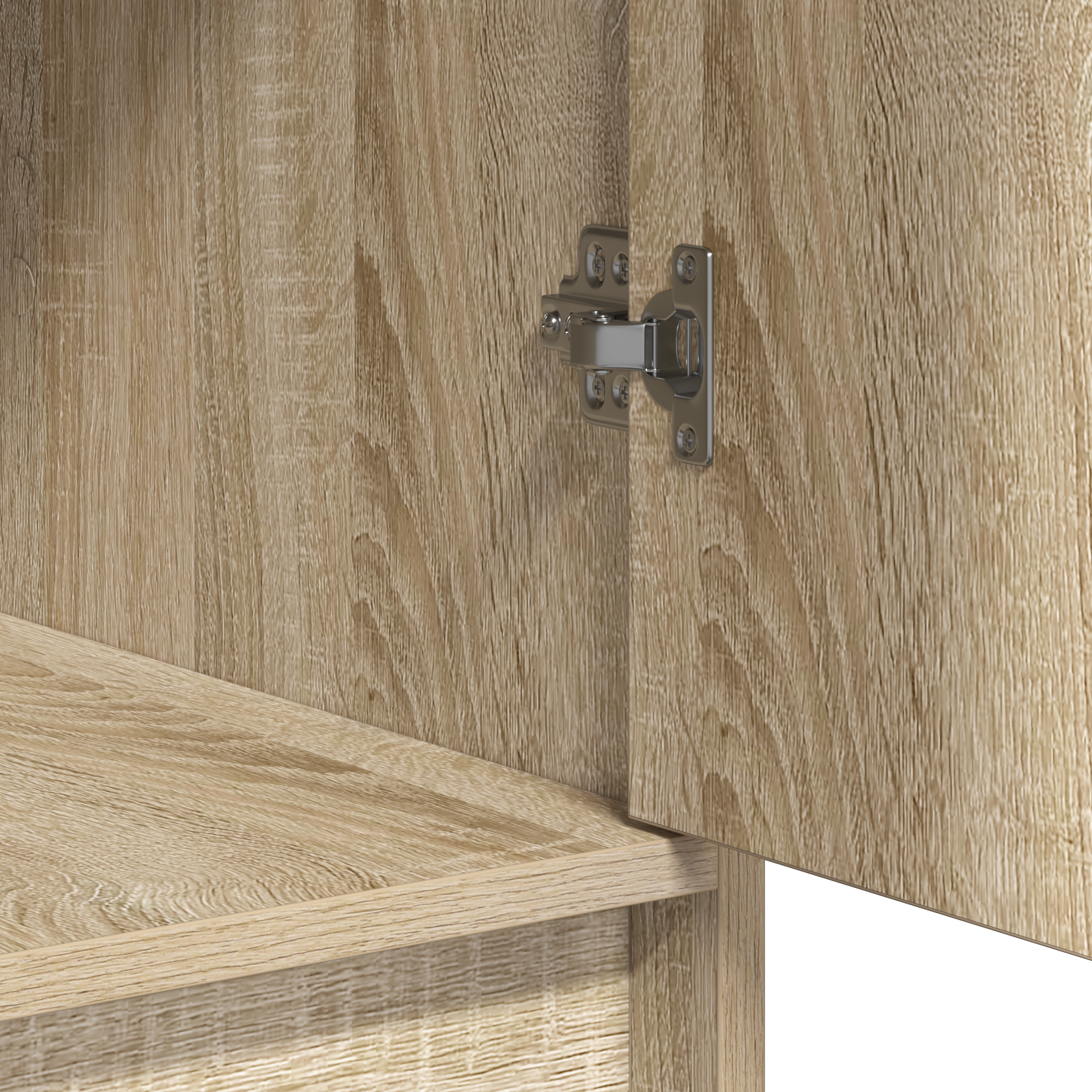 3 Piece Dressing Table Set with LED Sonoma Oak Engineered Wood - Image 8