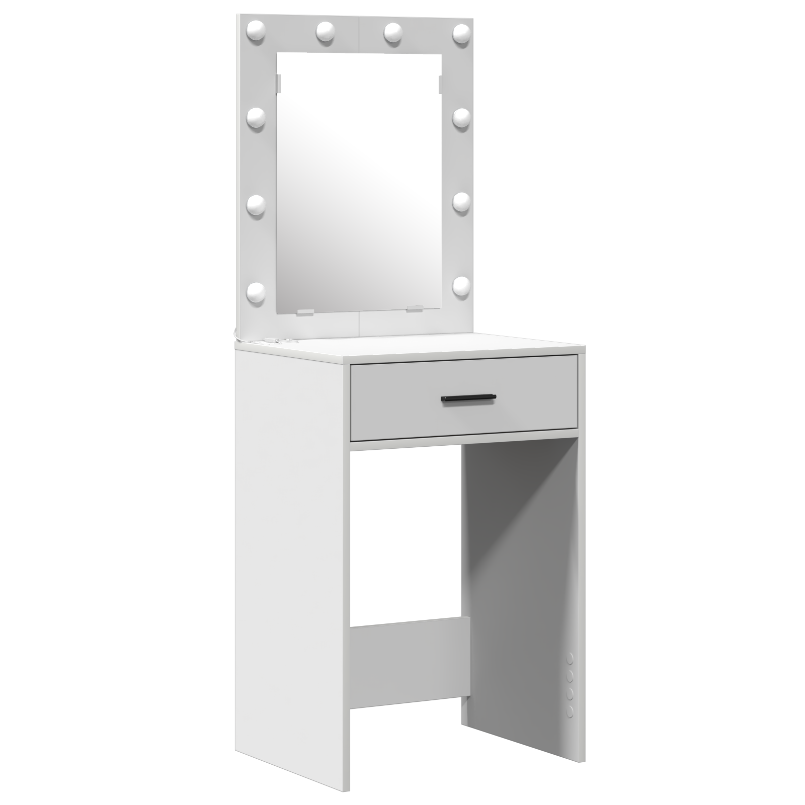 3 Piece Dressing Table Set with LED White Engineered Wood - Image 5