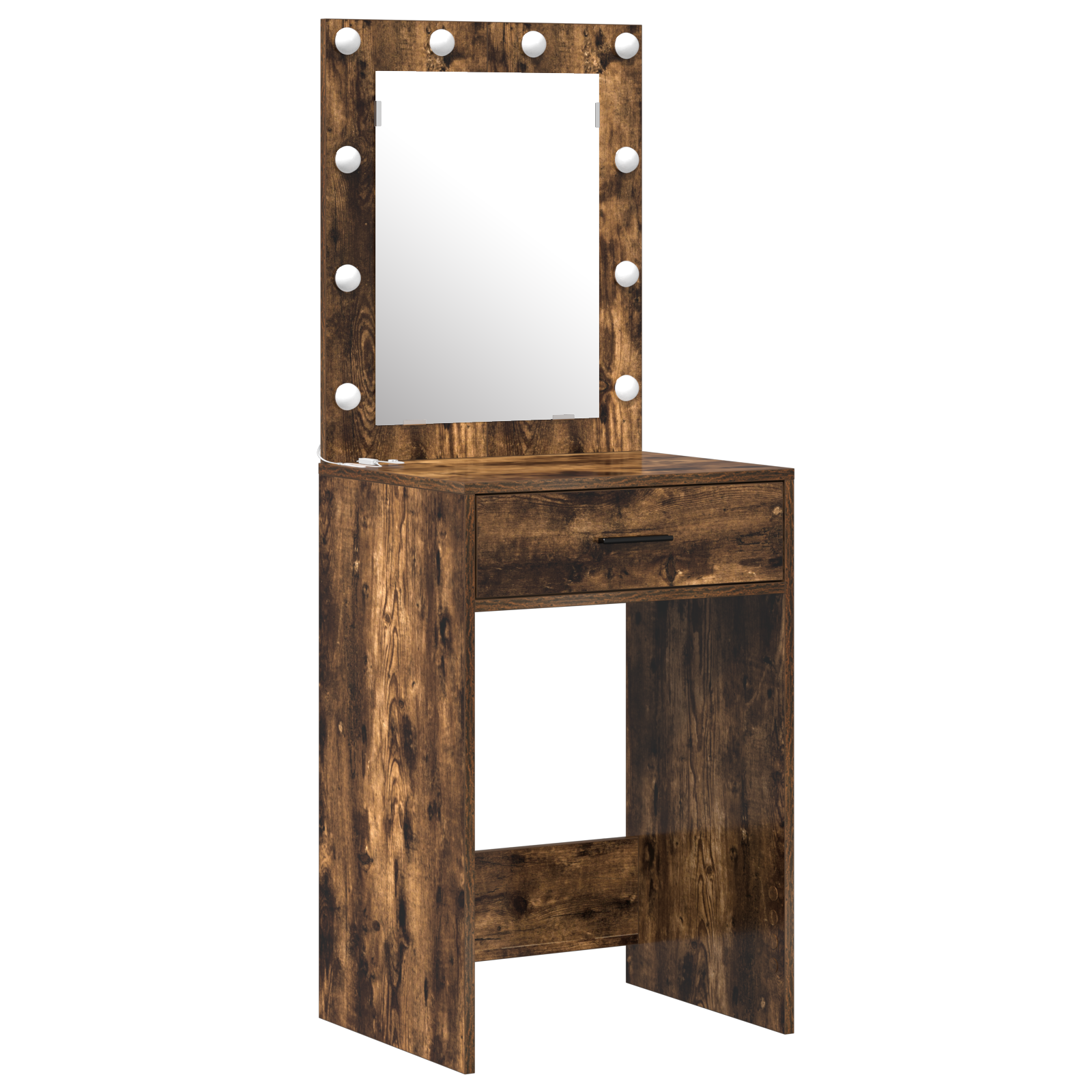 Dressing Table Set Set of 3 Smoked Oak Engineered Wood Storage - Image 4