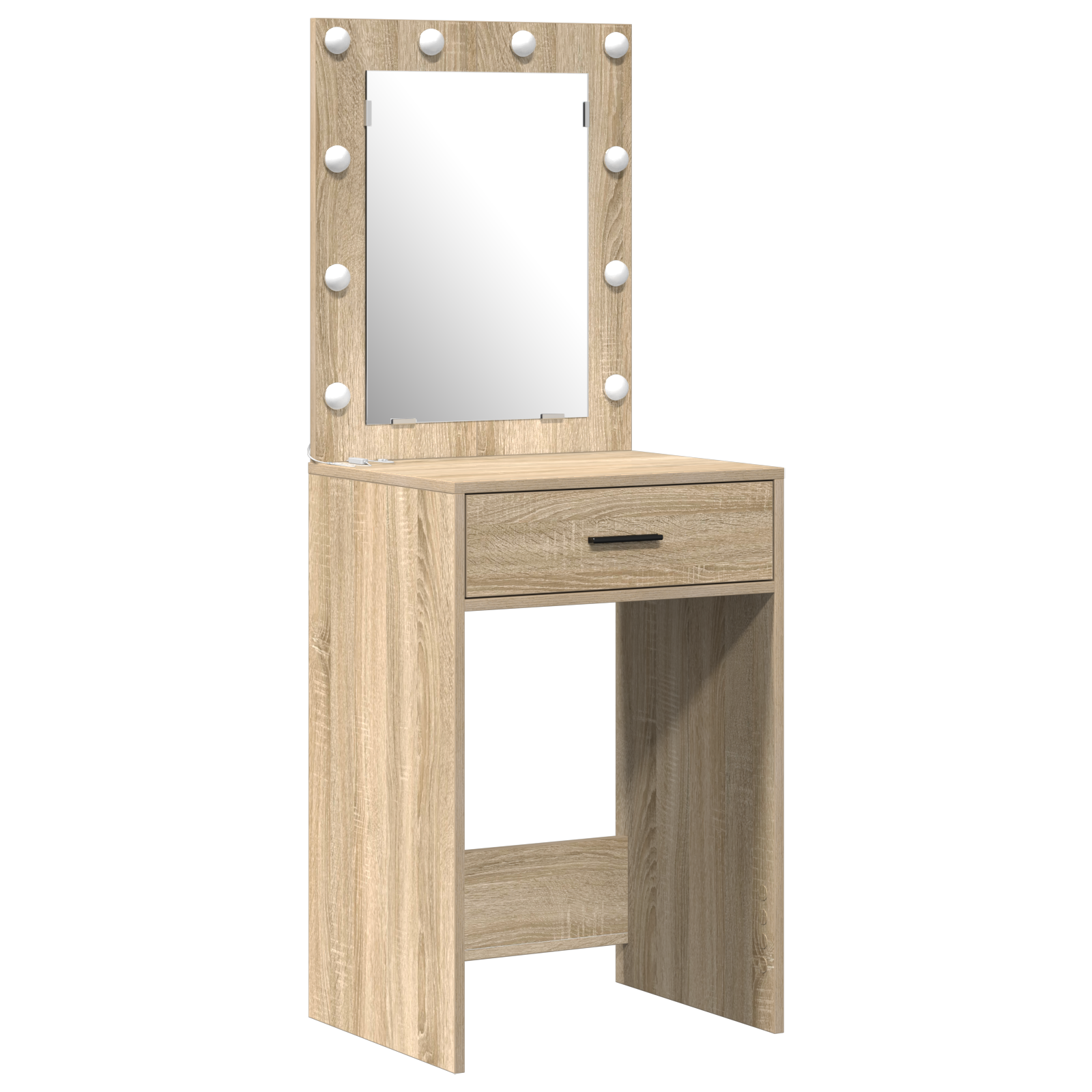 2 Piece Dressing Table Set with LED Sonoma Oak Engineered Wood - Image 4