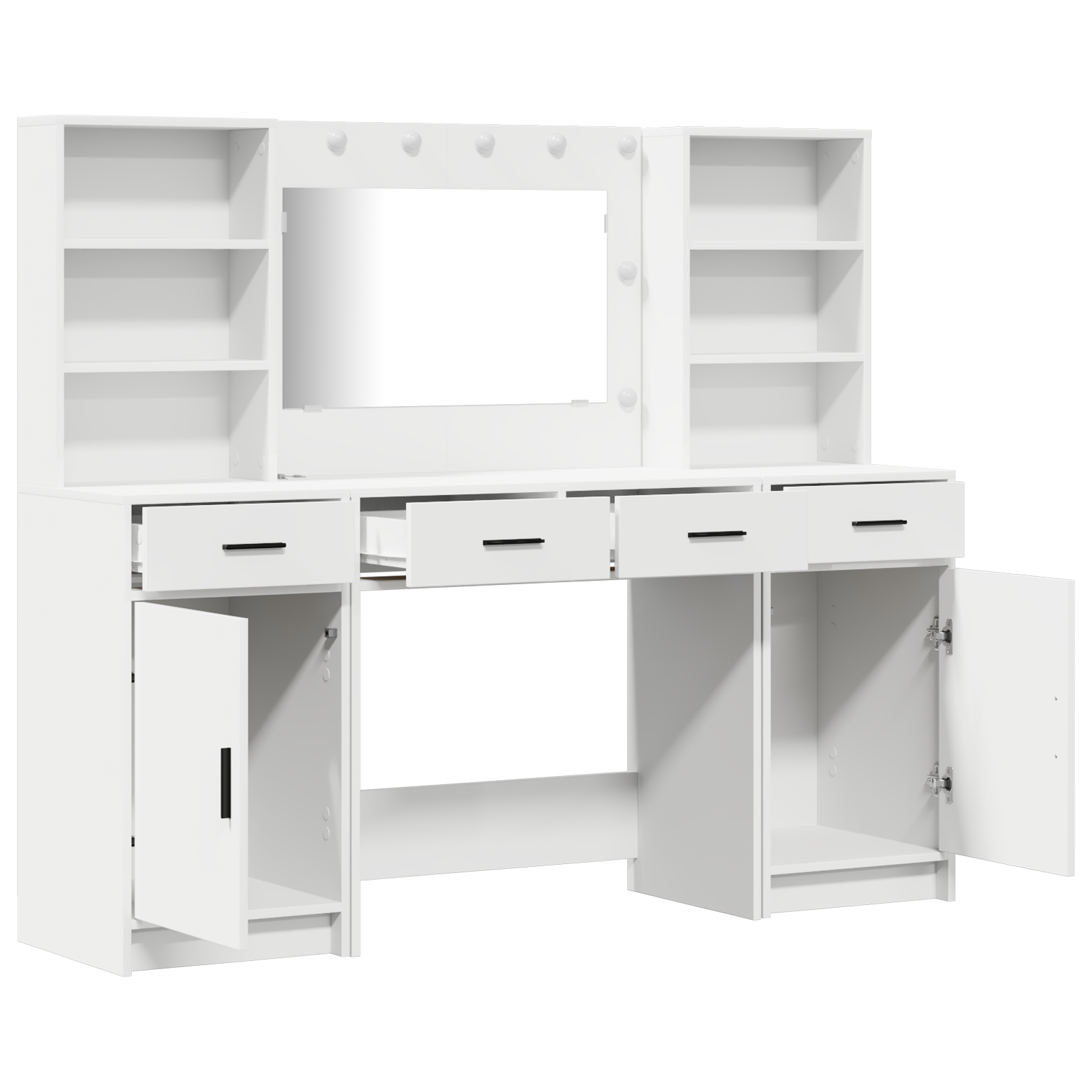 3 Piece Dressing Table Set White Engineered Wood - Image 6