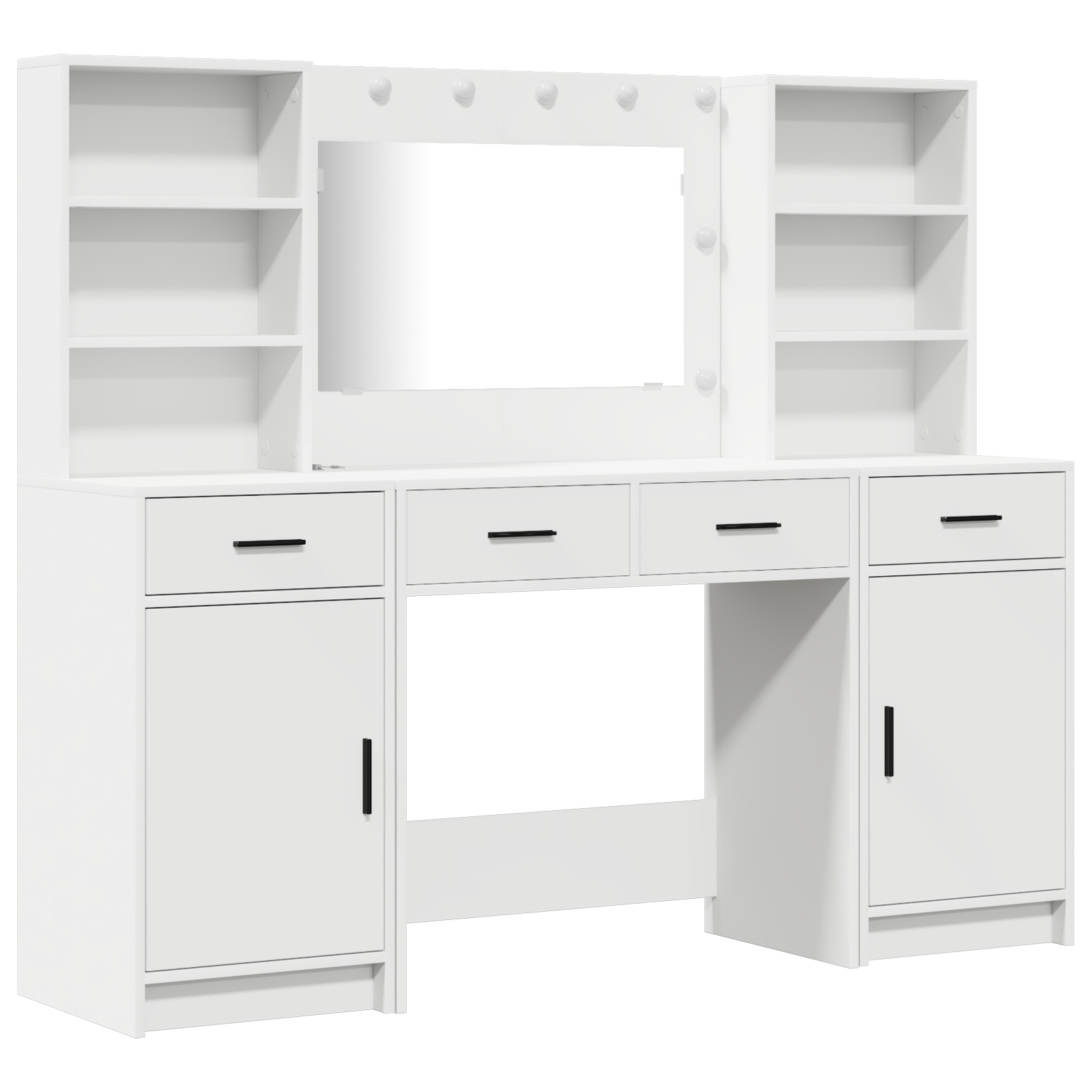 3 Piece Dressing Table Set White Engineered Wood - Image 2