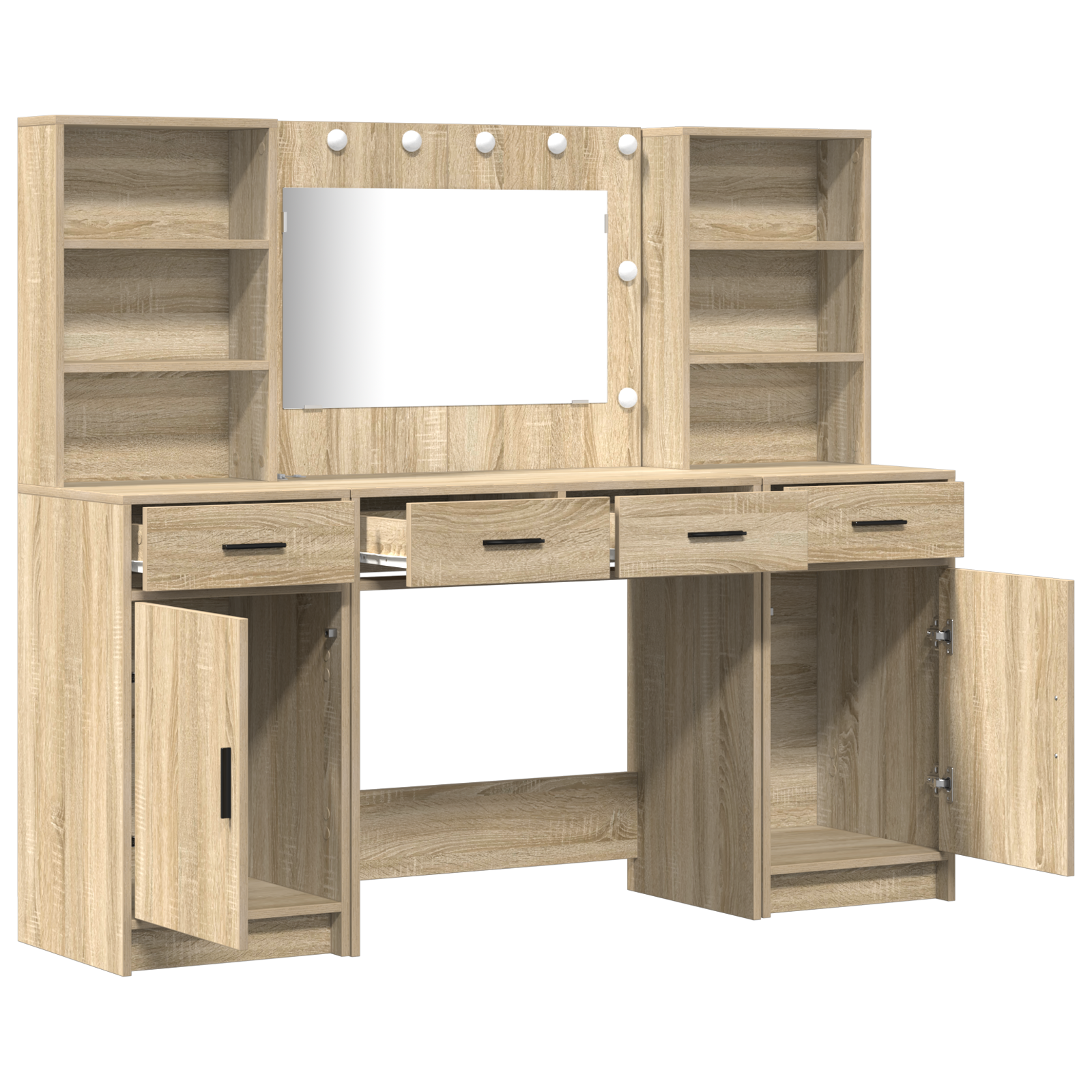 3 Piece Dressing Table Set Somoma Oak Engineered Wood - Image 6