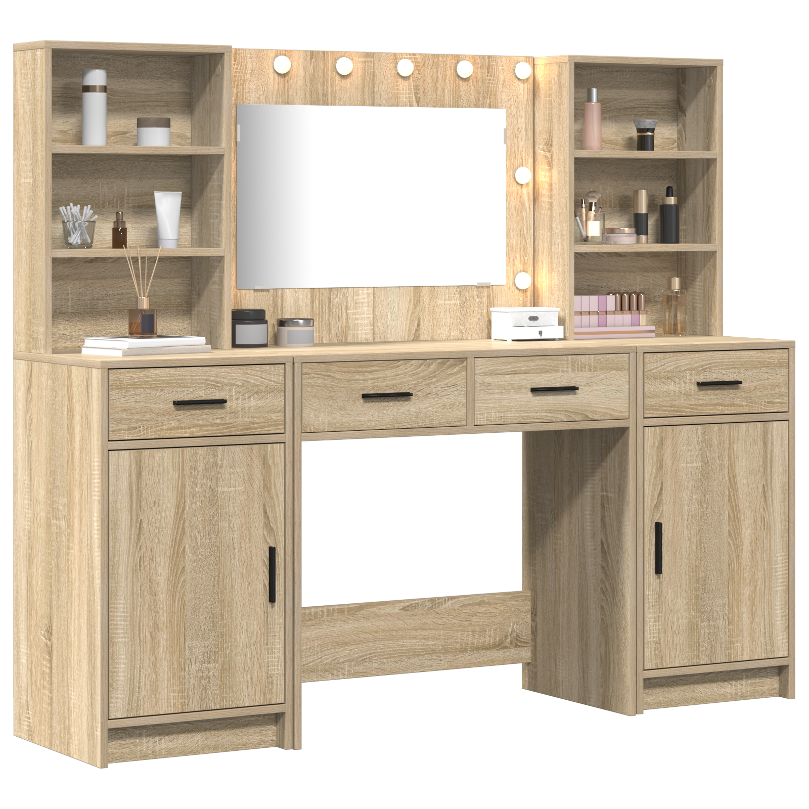 3 Piece Dressing Table Set Somoma Oak Engineered Wood - Image 3