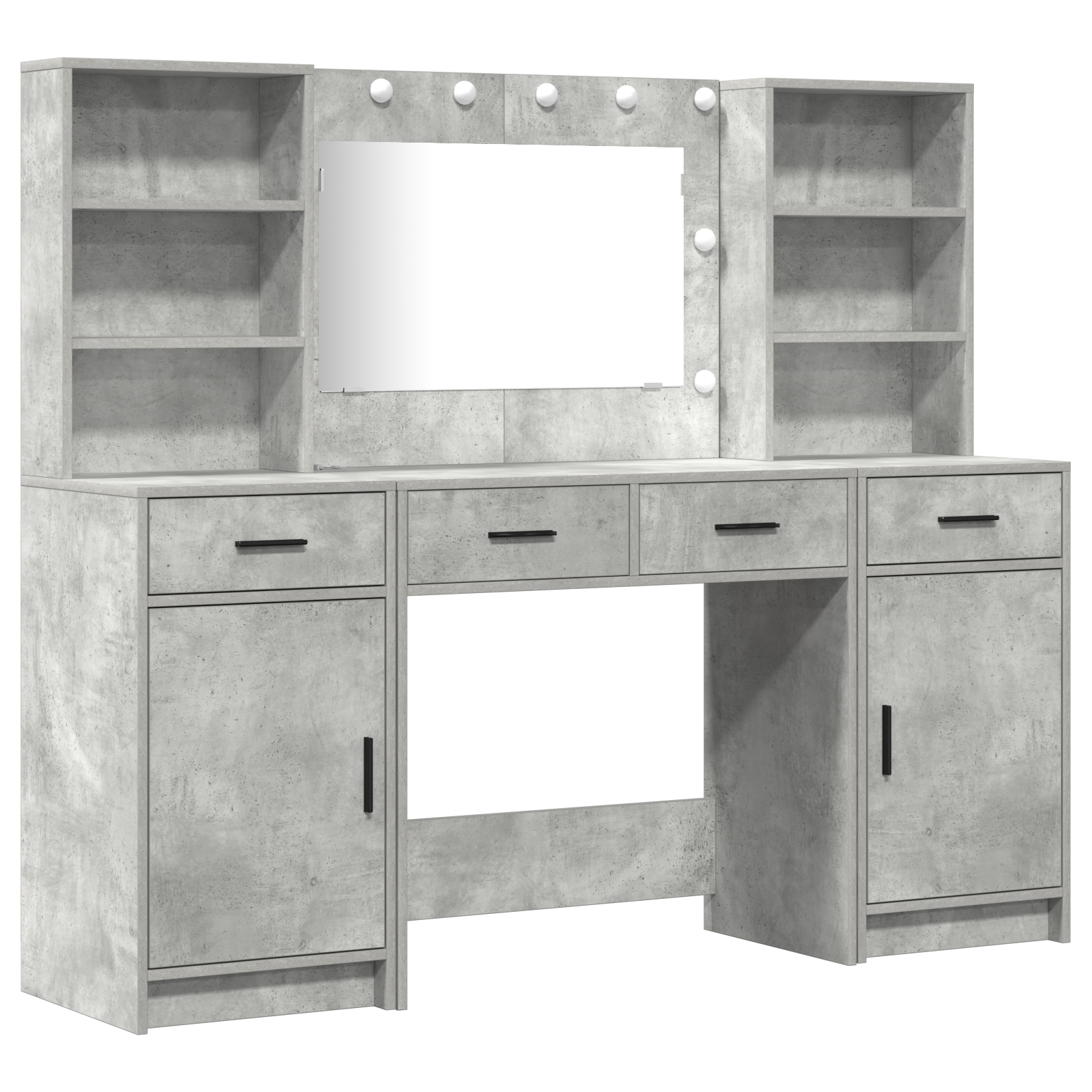 3 Piece Dressing Table Set  Concrete Grey Engineered Wood - Image 2