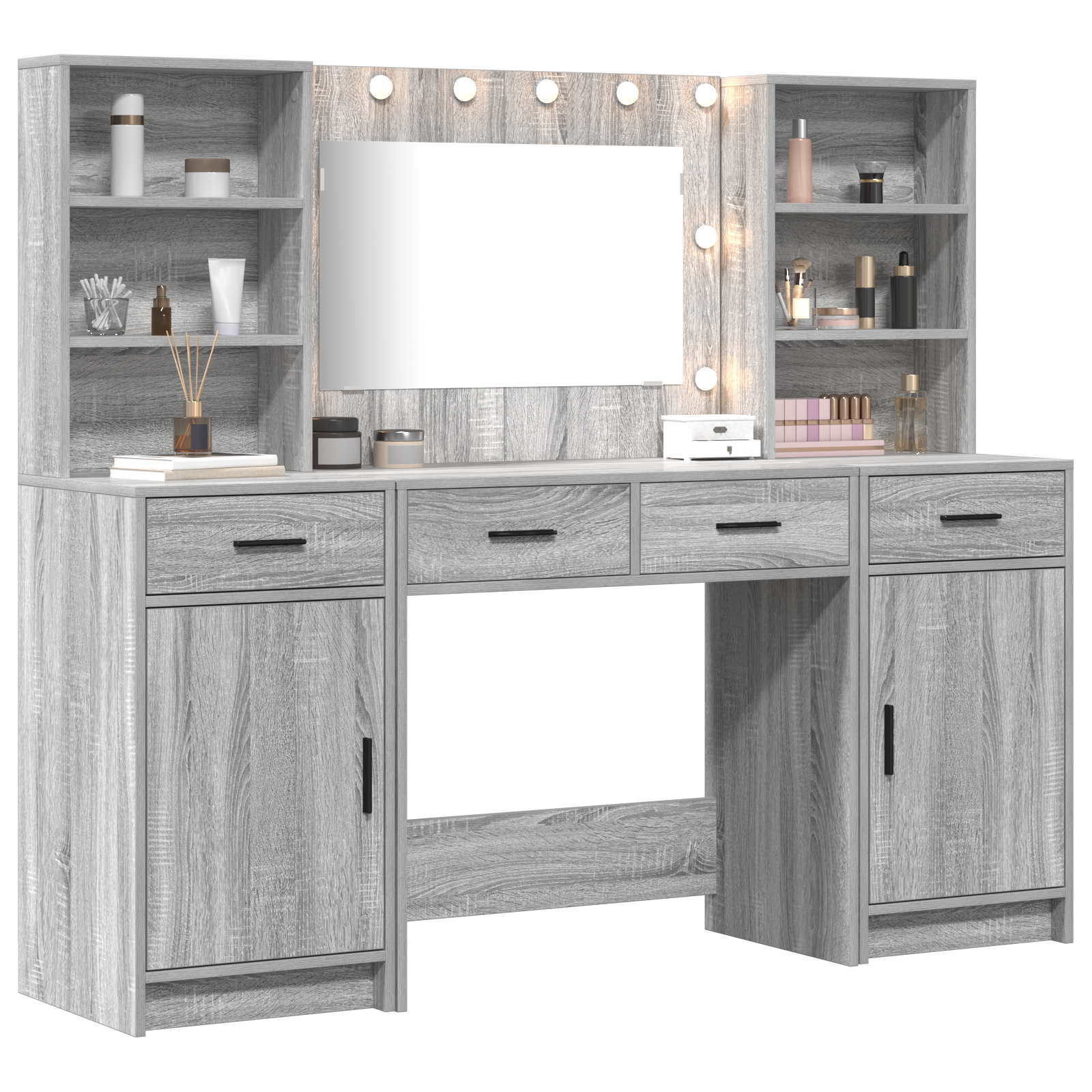 3 Piece Dressing Table Set Grey Sonoma Engineered Wood - Image 3