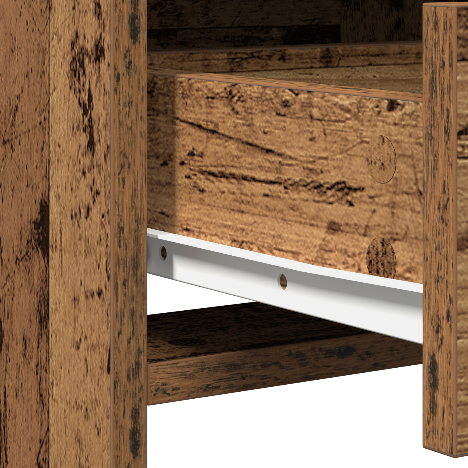 3 Piece Dressing Table Set  Old Wood Engineered Wood - Image 9