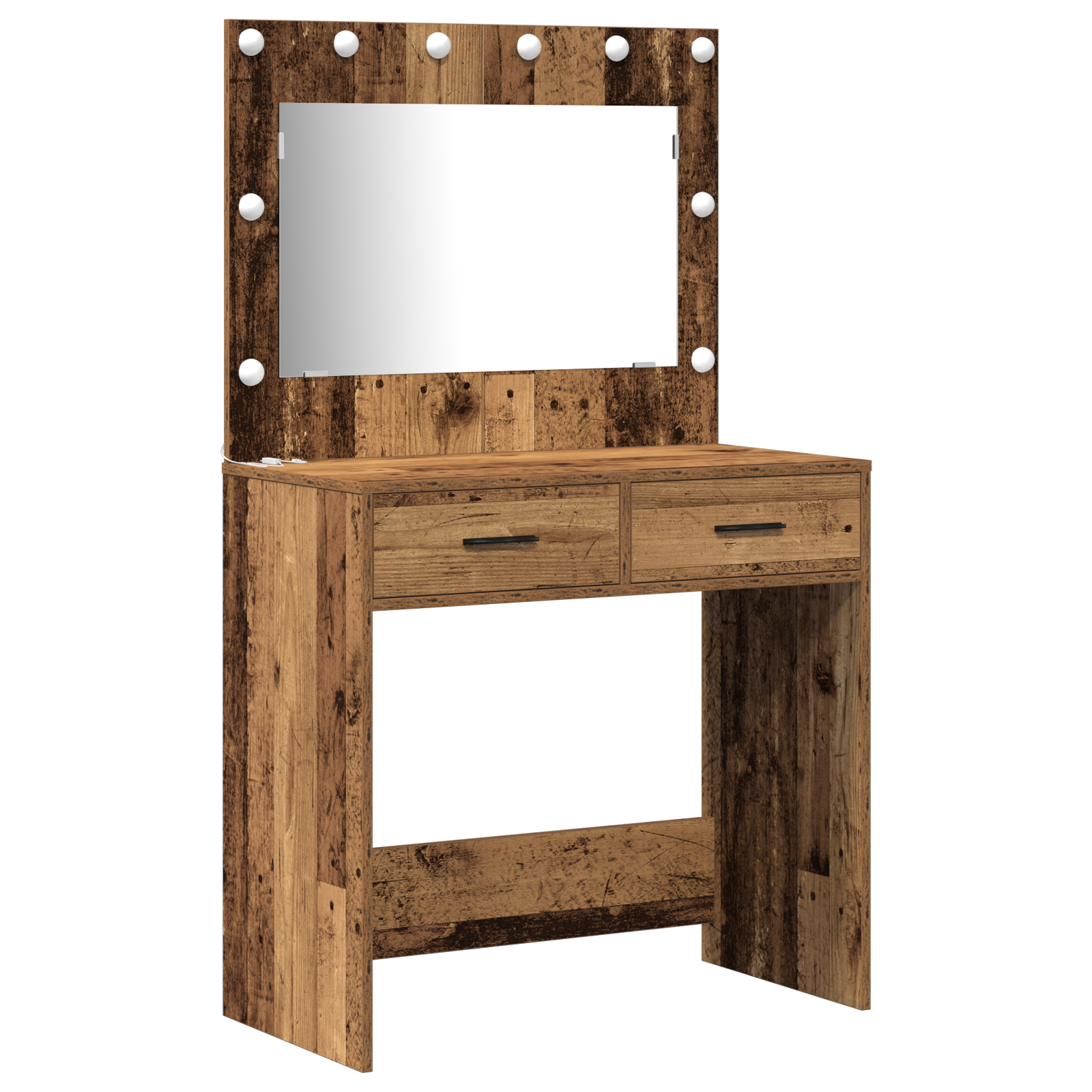 3 Piece Dressing Table Set  Old Wood Engineered Wood - Image 4