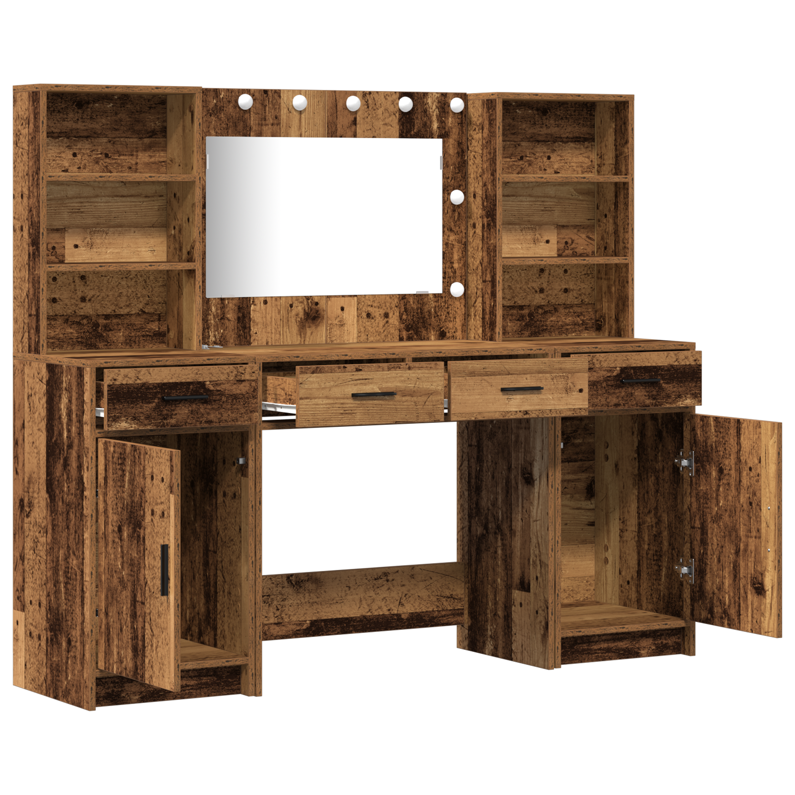 3 Piece Dressing Table Set  Old Wood Engineered Wood - Image 6