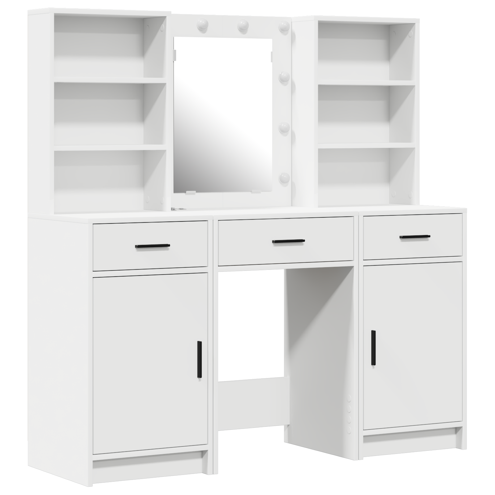 3 Piece Dressing Table Set  White Engineered Wood - Image 2