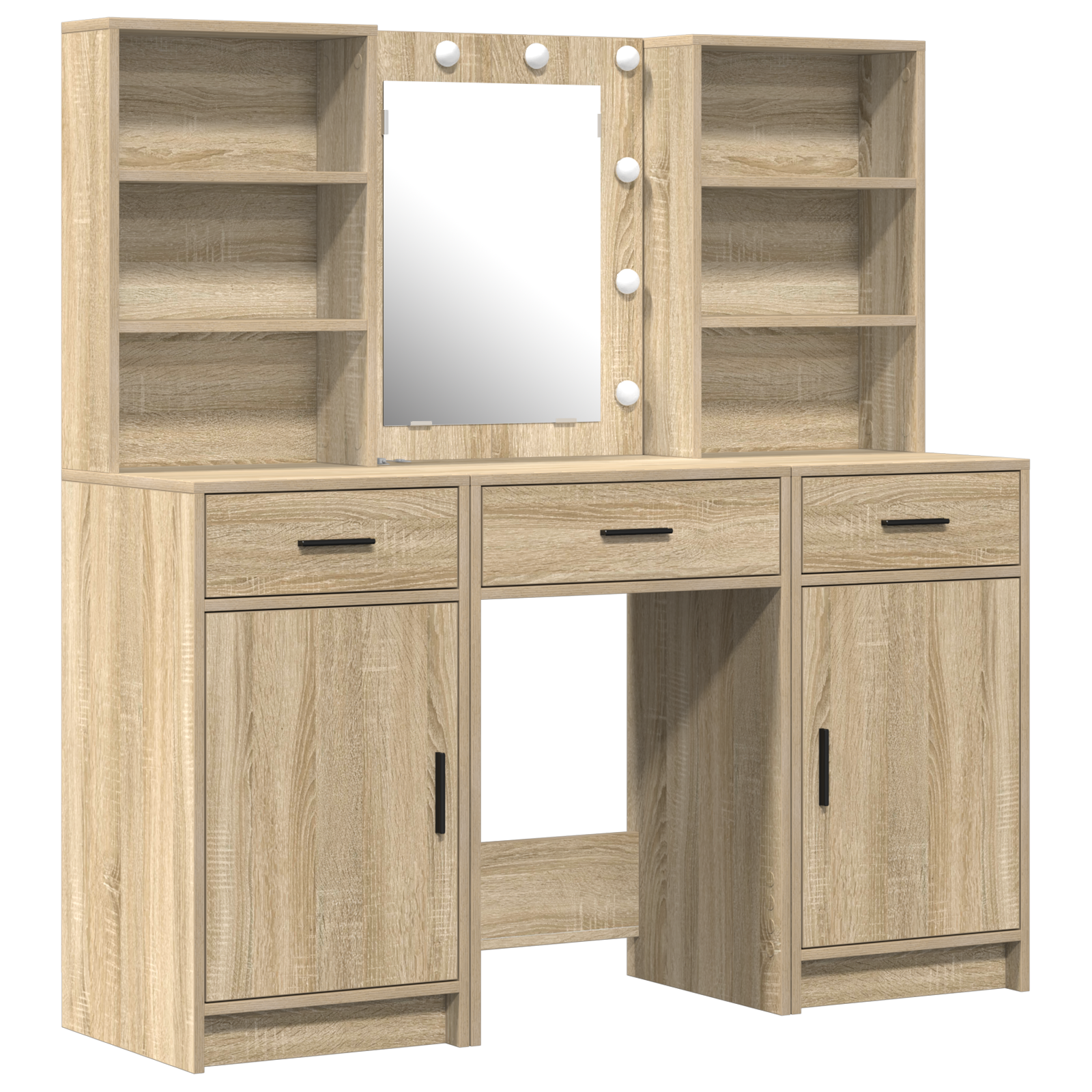 3 Piece Dressing Table Set Sonoma Oak Engineered Wood - Image 2