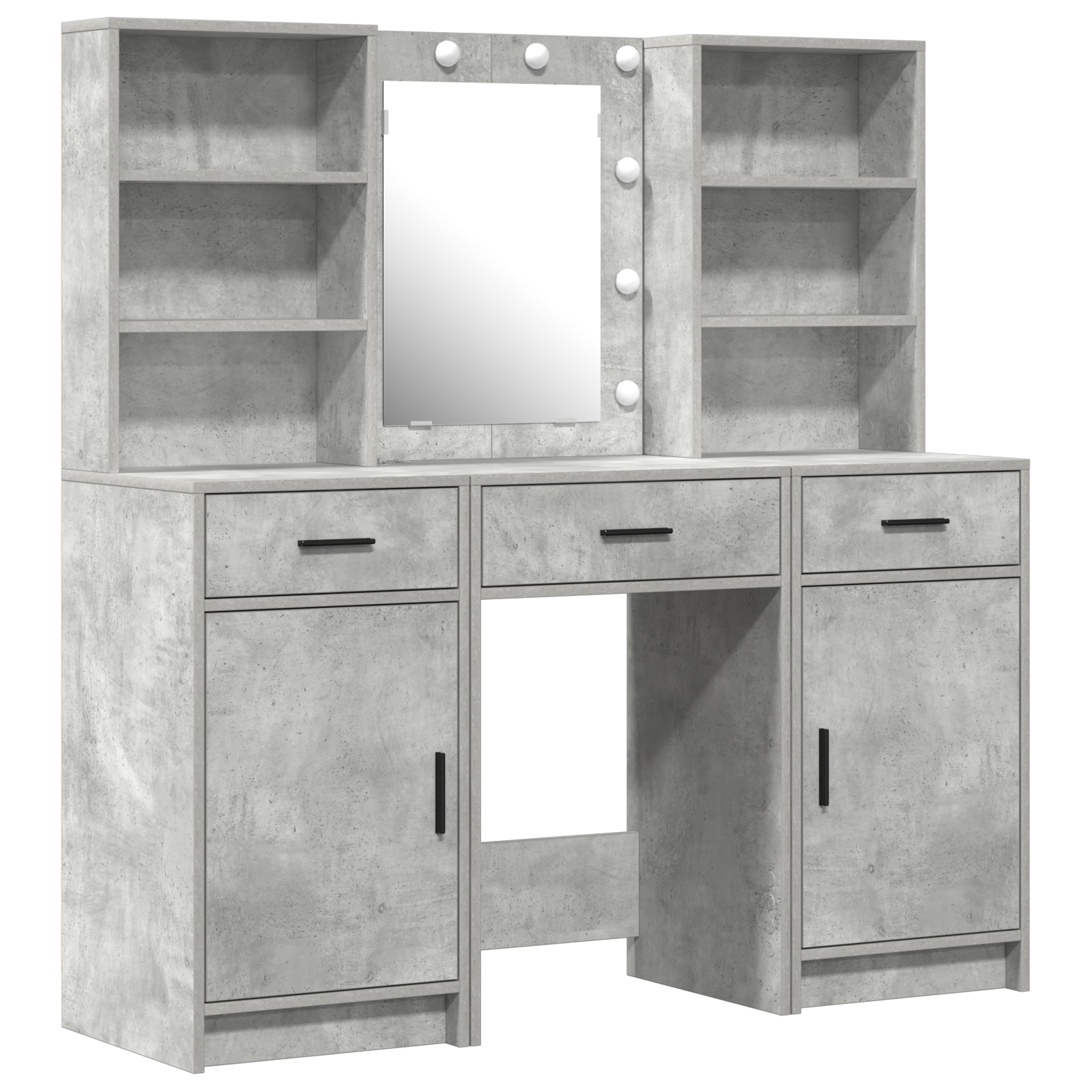 3 Piece Dressing Table Set  Concrete Grey Engineered Wood - Image 2