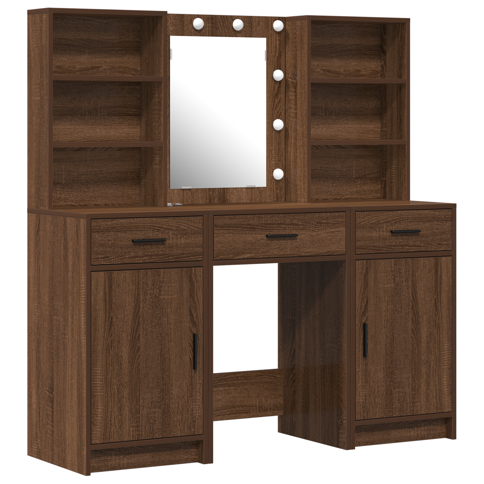3 Piece Dressing Table Set Brown Oak Engineered Wood - Image 2