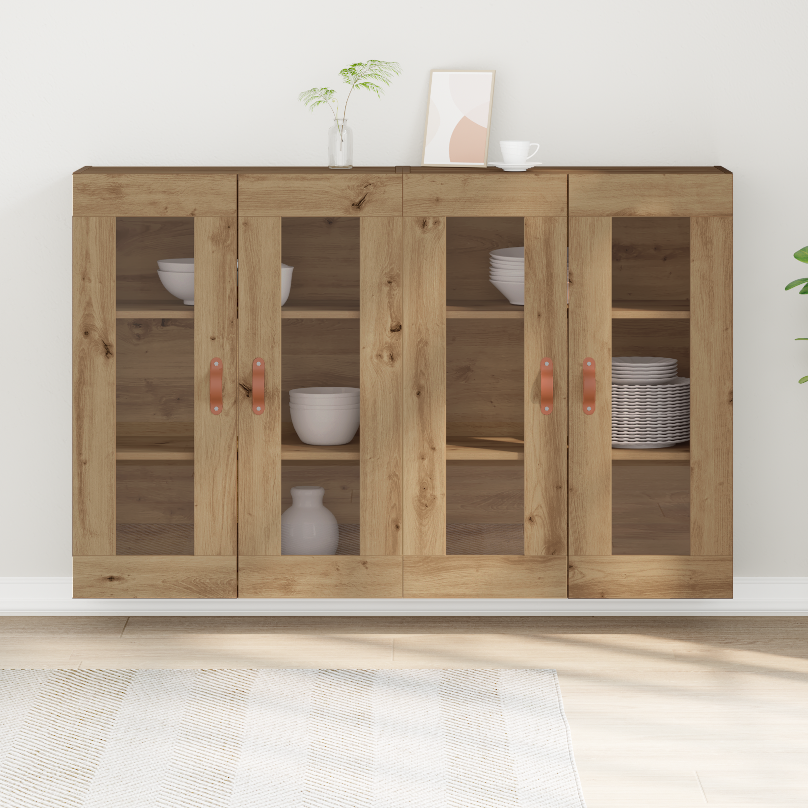 Wall Mounted Cabinets 2 pcs Artisan Oak 69,5x34x90 cm Engineered Wood - Image 4