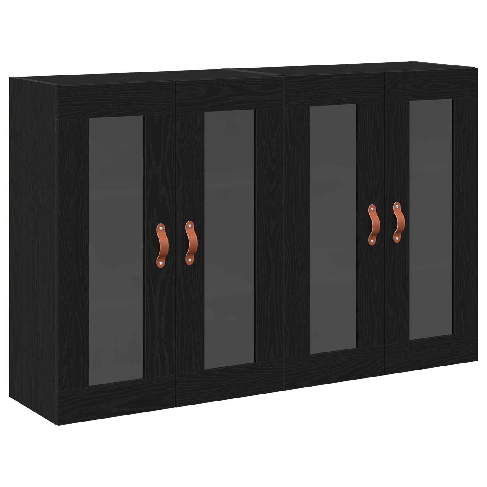 Wall Mounted Cabinets 2 pcs Black Oak 69,5x34x90 cm Engineered Wood - Image 2