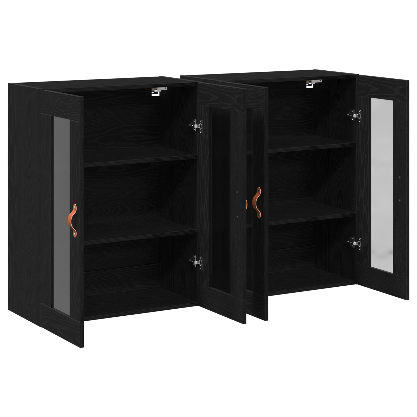 Wall Mounted Cabinets 2 pcs Black Oak 69,5x34x90 cm Engineered Wood - Image 5