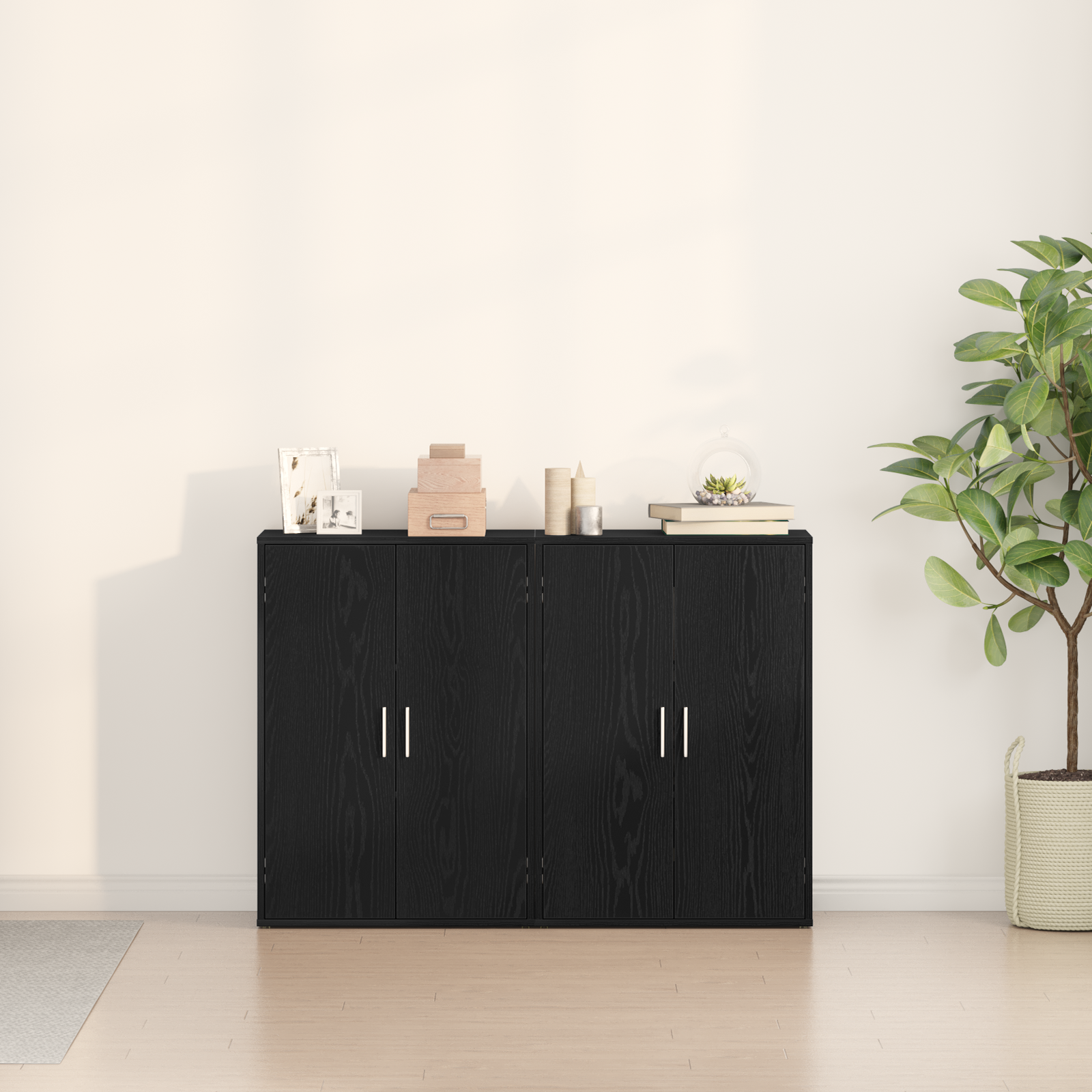Sideboards 2 pcs Black Oak 60x31x84 cm Engineered Wood - Image 4
