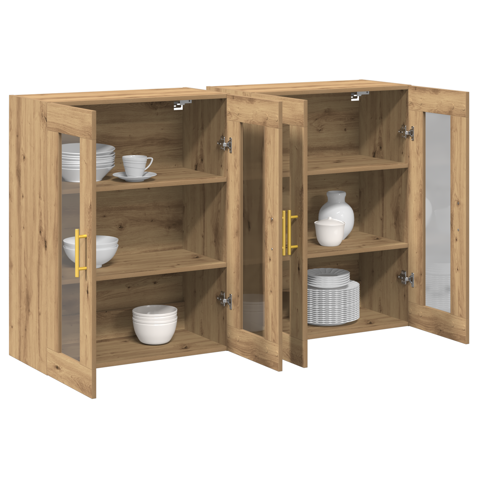 Wall Mounted Cabinets 2 pcs Artisan Oak 69,5x34x90 cm Engineered Wood - Image 3