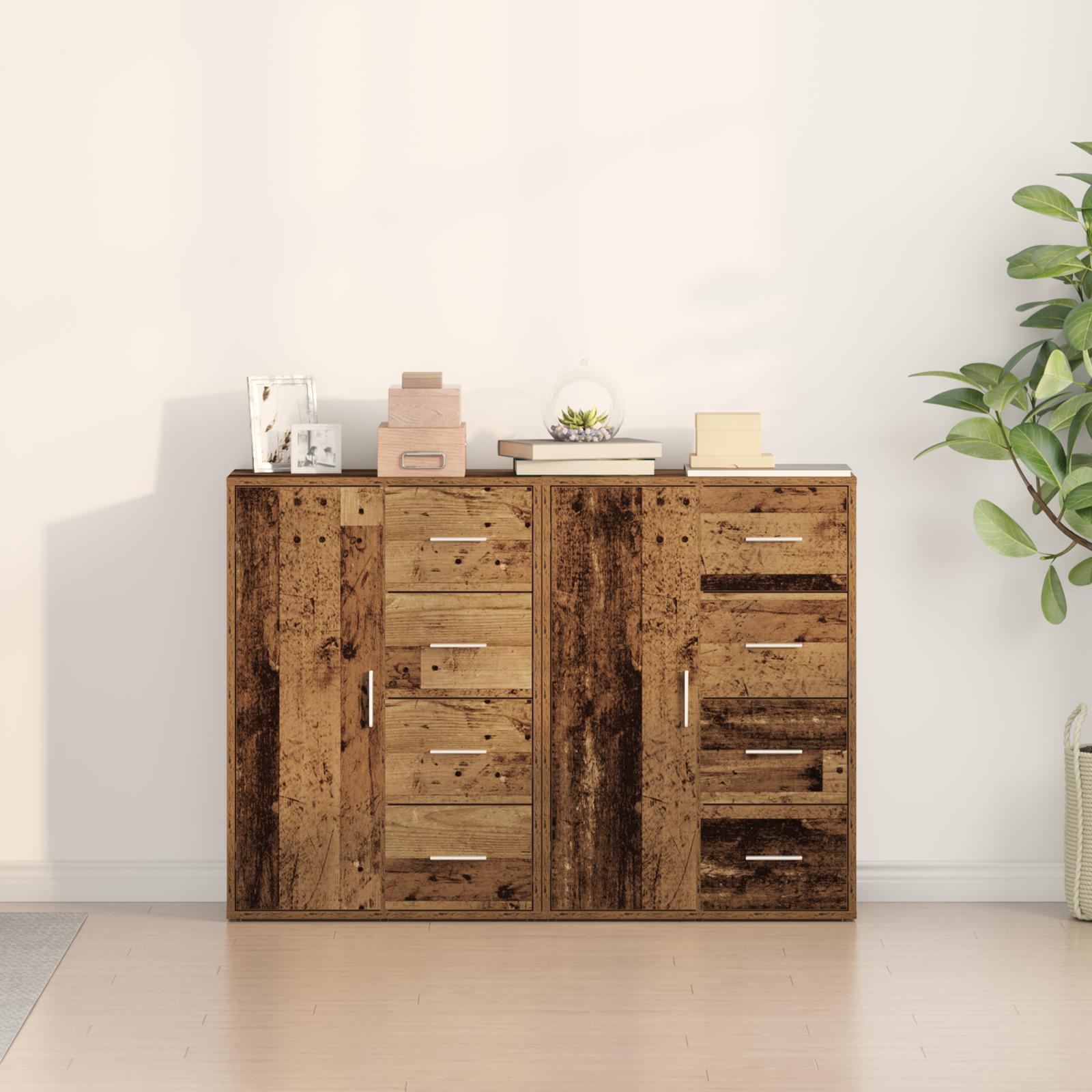 Sideboards 2 pcs Old Wood 60x31x84 cm Engineered Wood - Image 4
