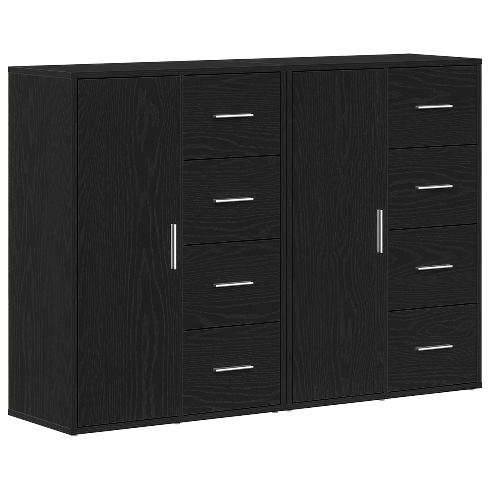 Sideboards 2 pcs Black Oak 60x31x84 cm Engineered Wood - Image 2