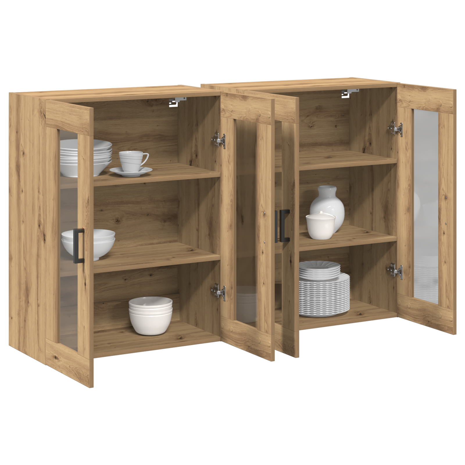 Wall Mounted Cabinets 2 pcs Artisan Oak 69,5x34x90 cm Engineered Wood - Image 3