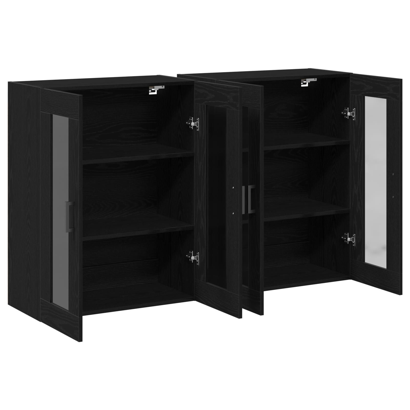 Wall Mounted Cabinets 2 pcs Black Oak 69,5x34x90 cm Engineered Wood - Image 5