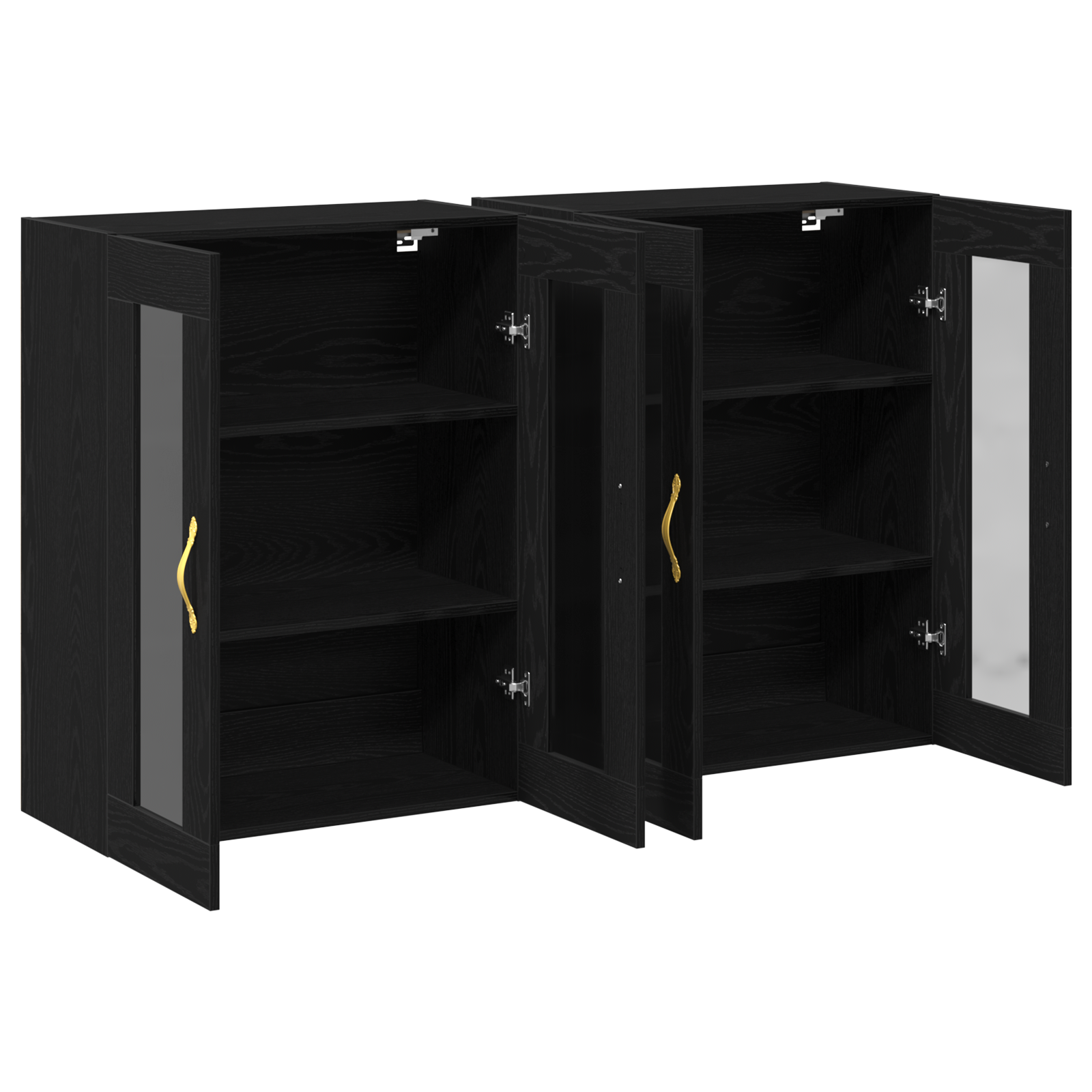 Wall Mounted Cabinets 2 pcs Black Oak 69,5x34x90 cm Engineered Wood - Image 5