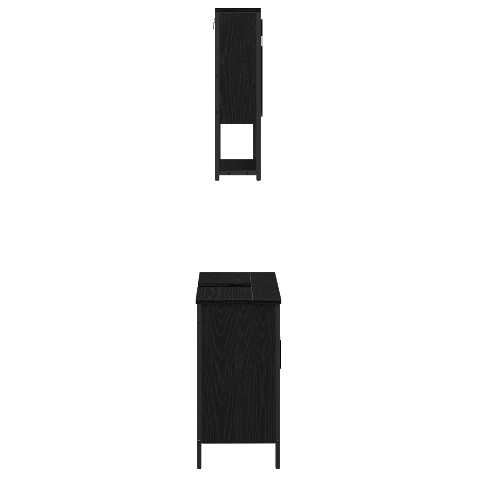 2 Piece Bathroom Furniture Set Black Oak Engineered Wood - Image 7