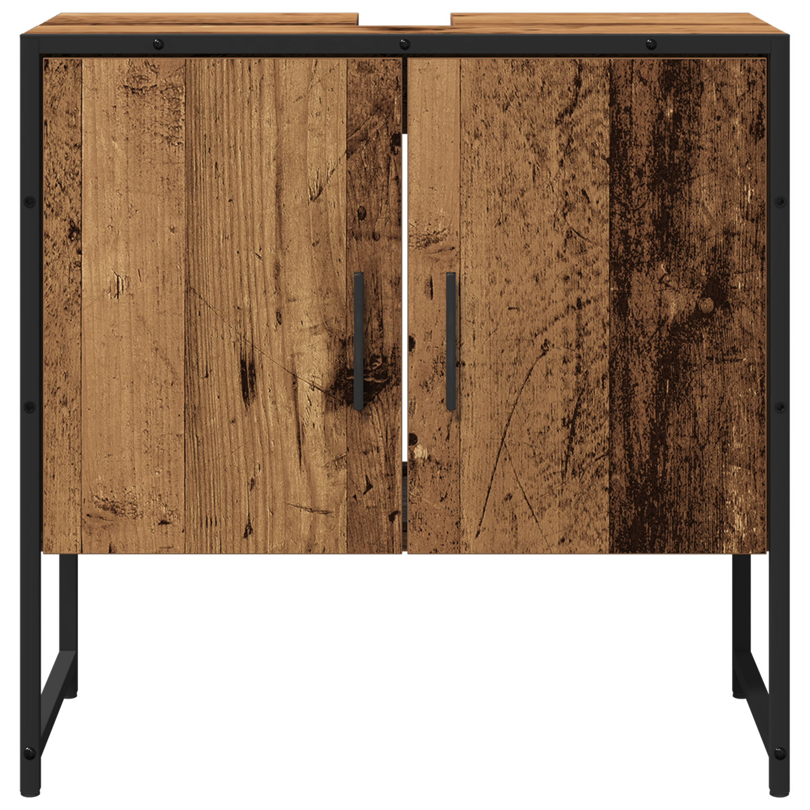 2 Piece Bathroom Cabinet Set Old Wood Engineered Wood - Image 8