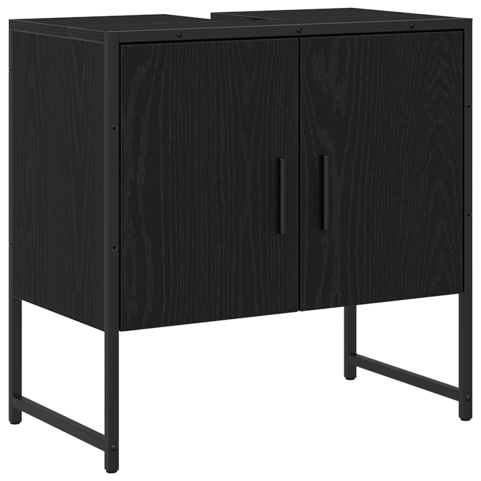 2 Piece Bathroom Cabinet Set Black Oak Engineered Wood - Image 5