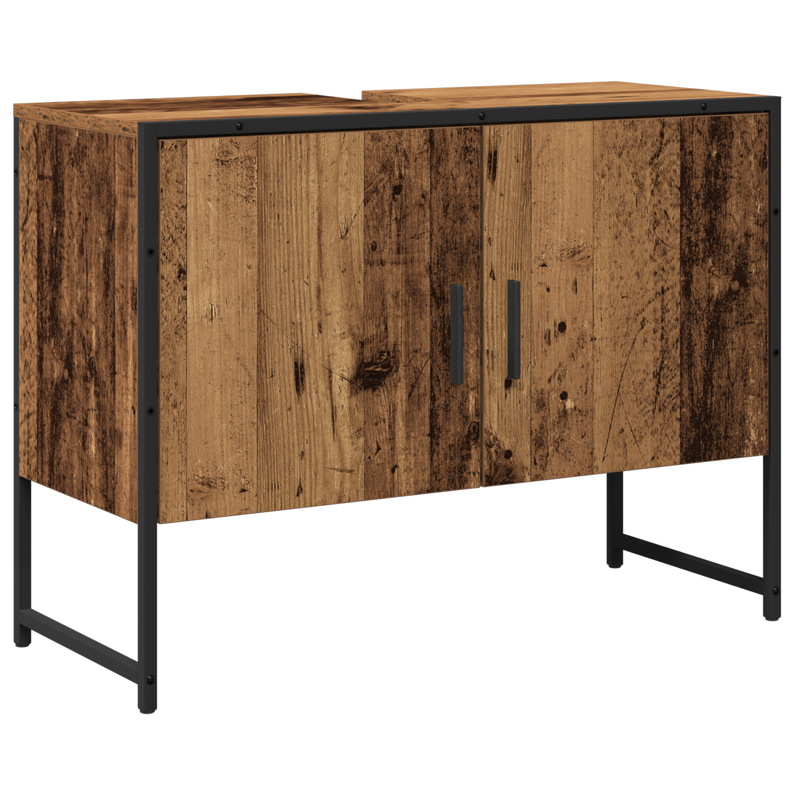 2 Piece Bathroom Furniture Set Old Wood Engineered Wood - Image 6