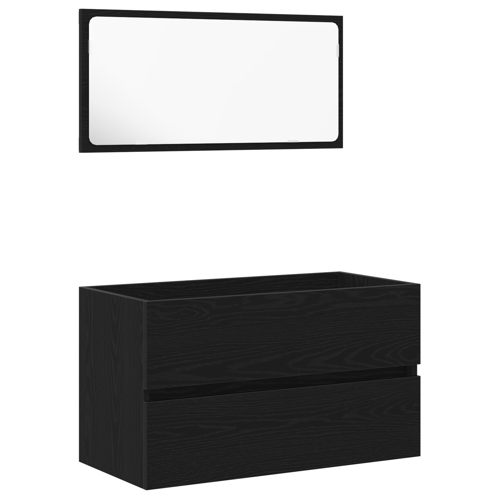 3 Piece Bathroom Furniture Set Black Oak Engineered Wood - Image 6