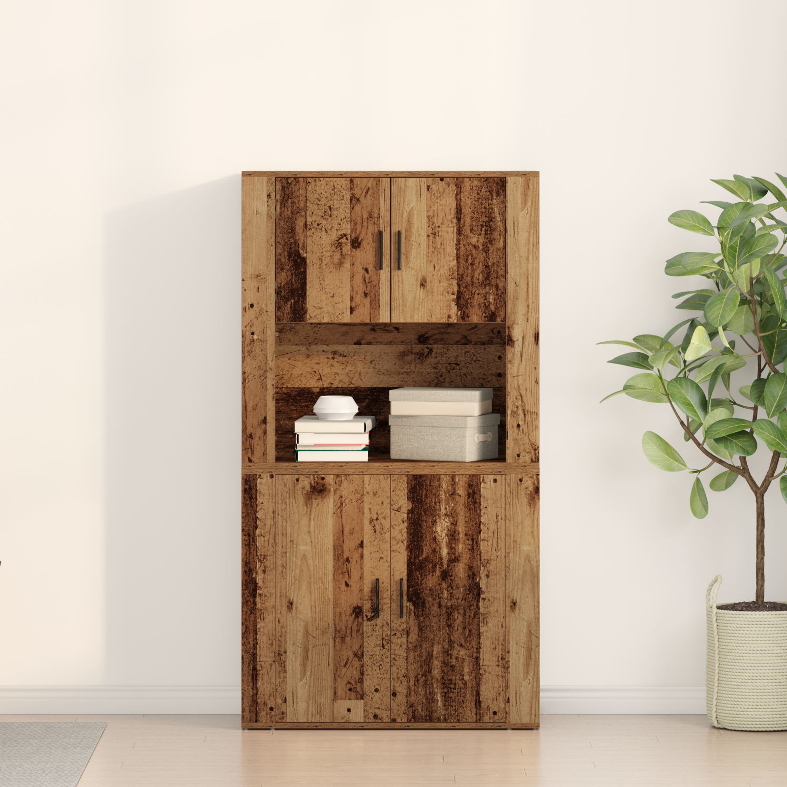 Highboard Old Wood 80x33x150 cm Engineered Wood - Image 4