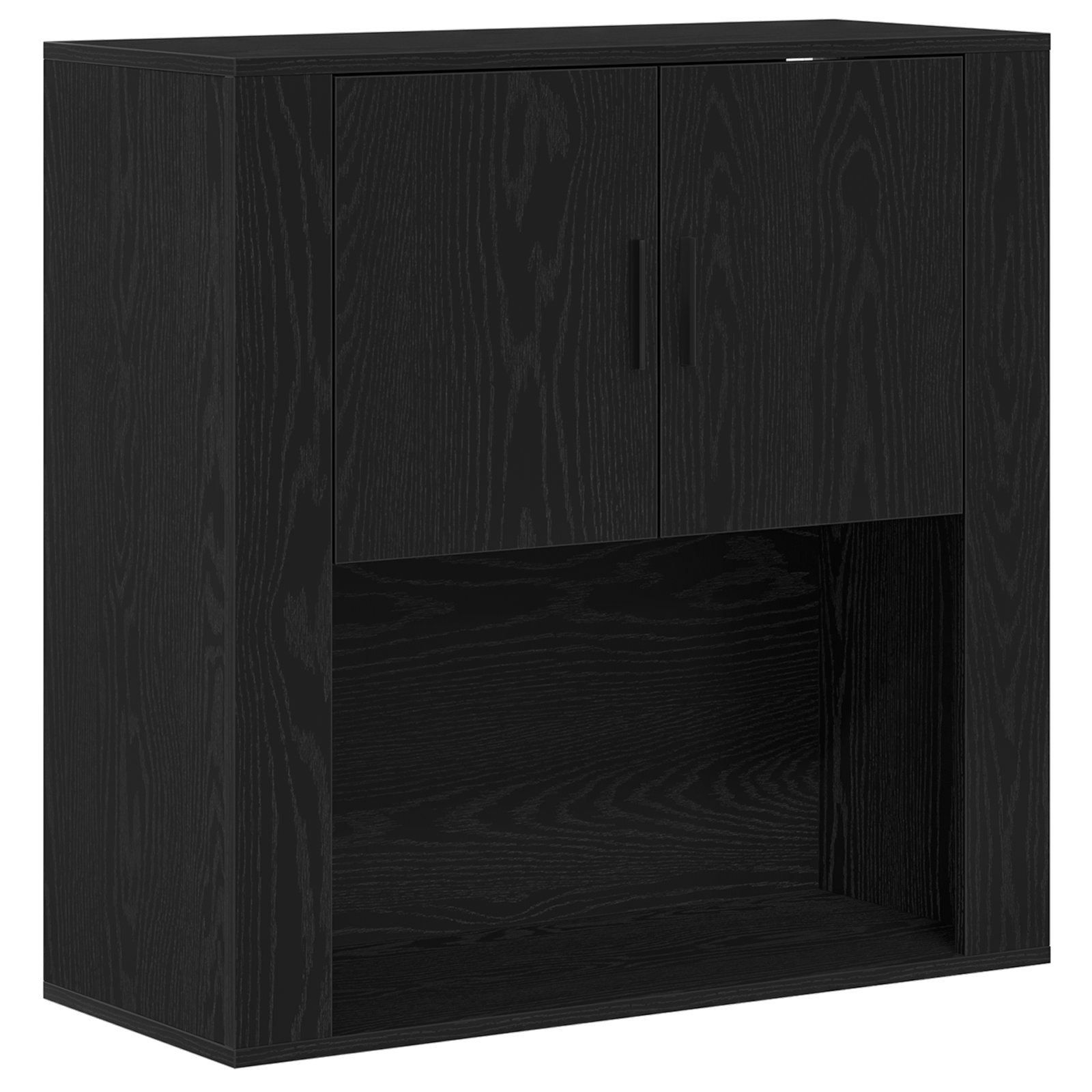 Highboard Black Oak 80x33x150 cm Engineered Wood - Image 5
