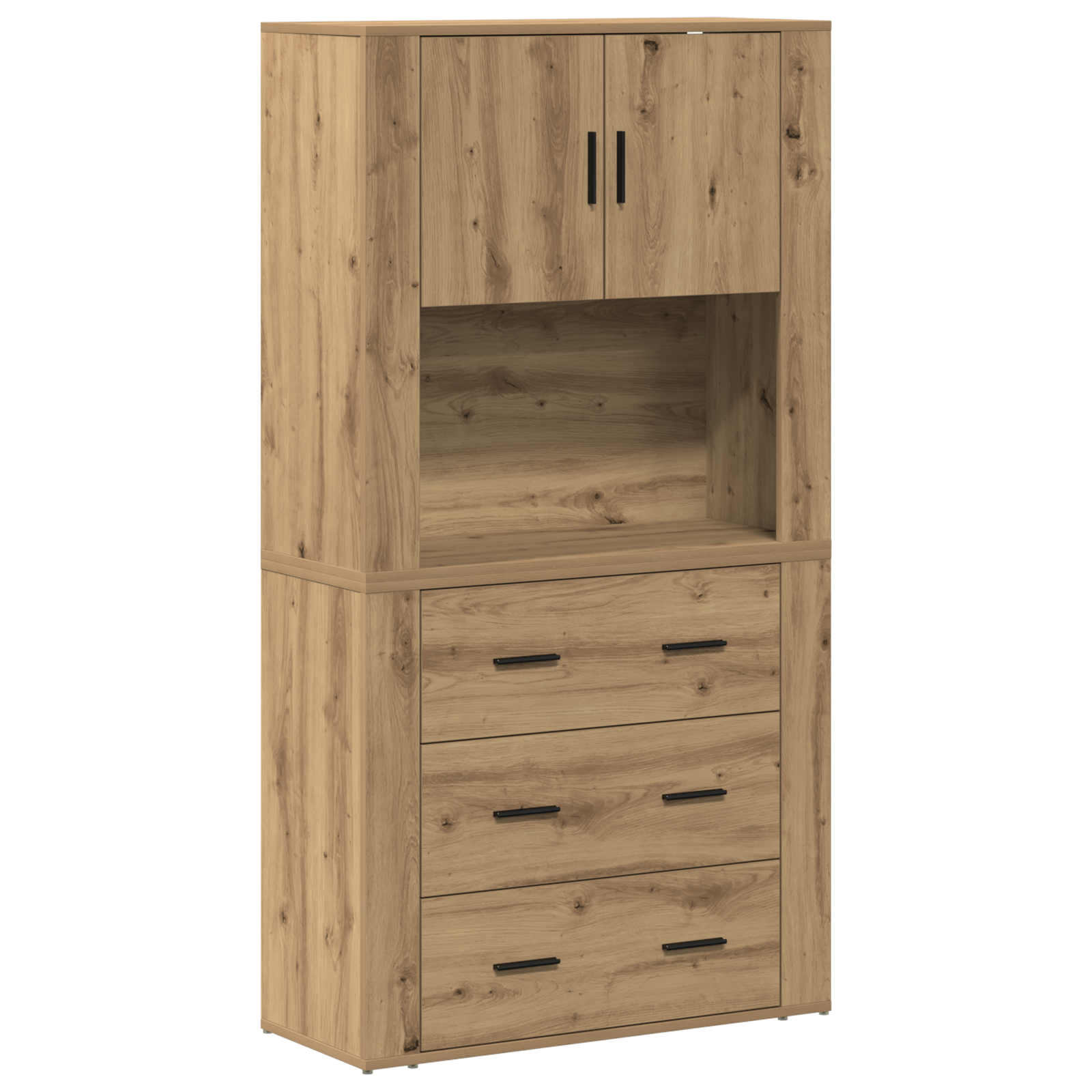 Aukšta meistro ąžuolo spinta 80x33x150 cm Perdirbta mediena - Image 2