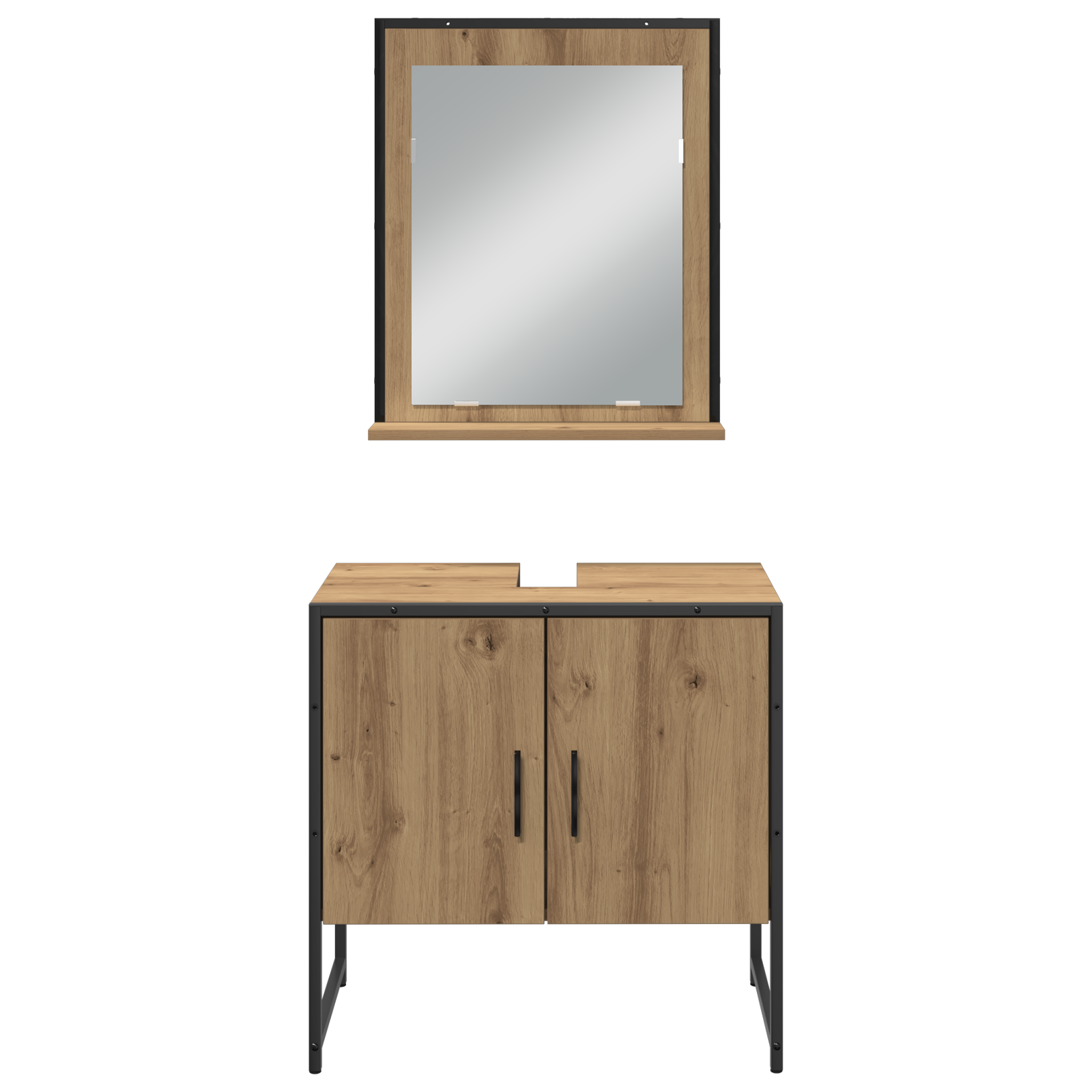 3 Piece Bathroom Cabinet Set Artisan Oak Engineered Wood - Image 8